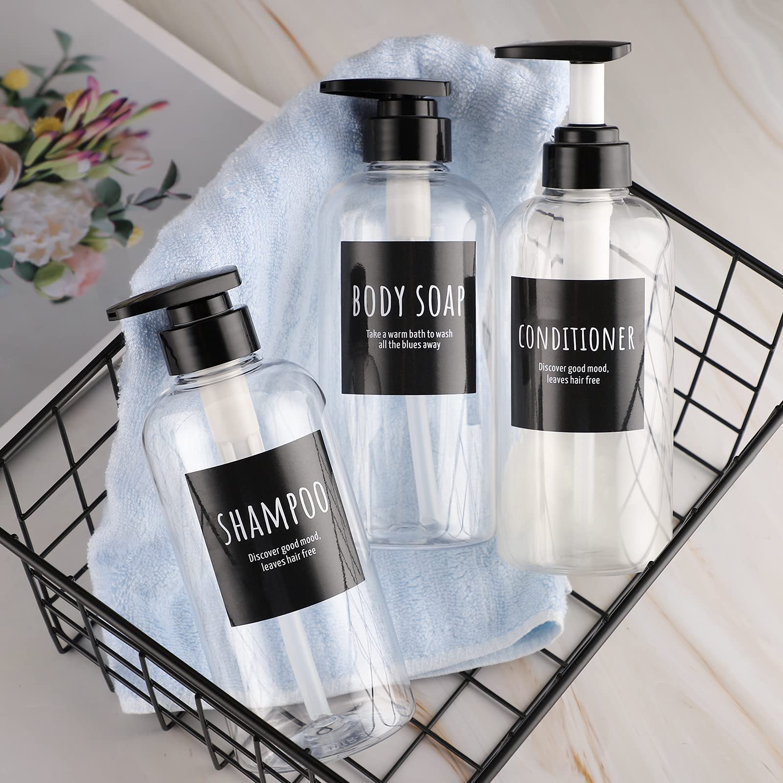 3pcs Refillable Shower Bottles (3 Count)