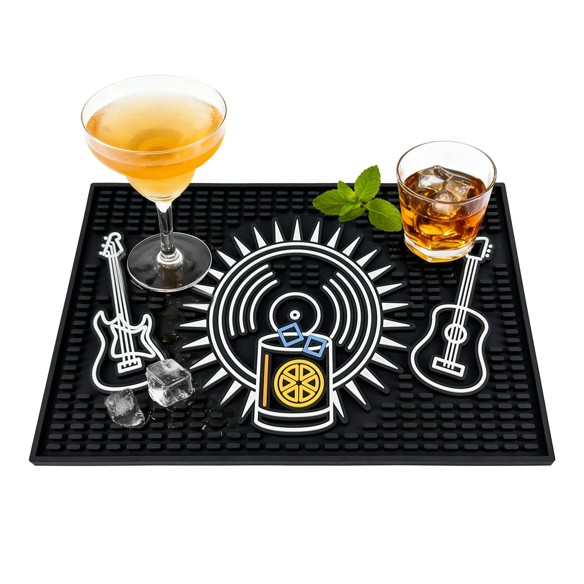 Neon Tiki Black Bar Mat 18 x 12 Inch