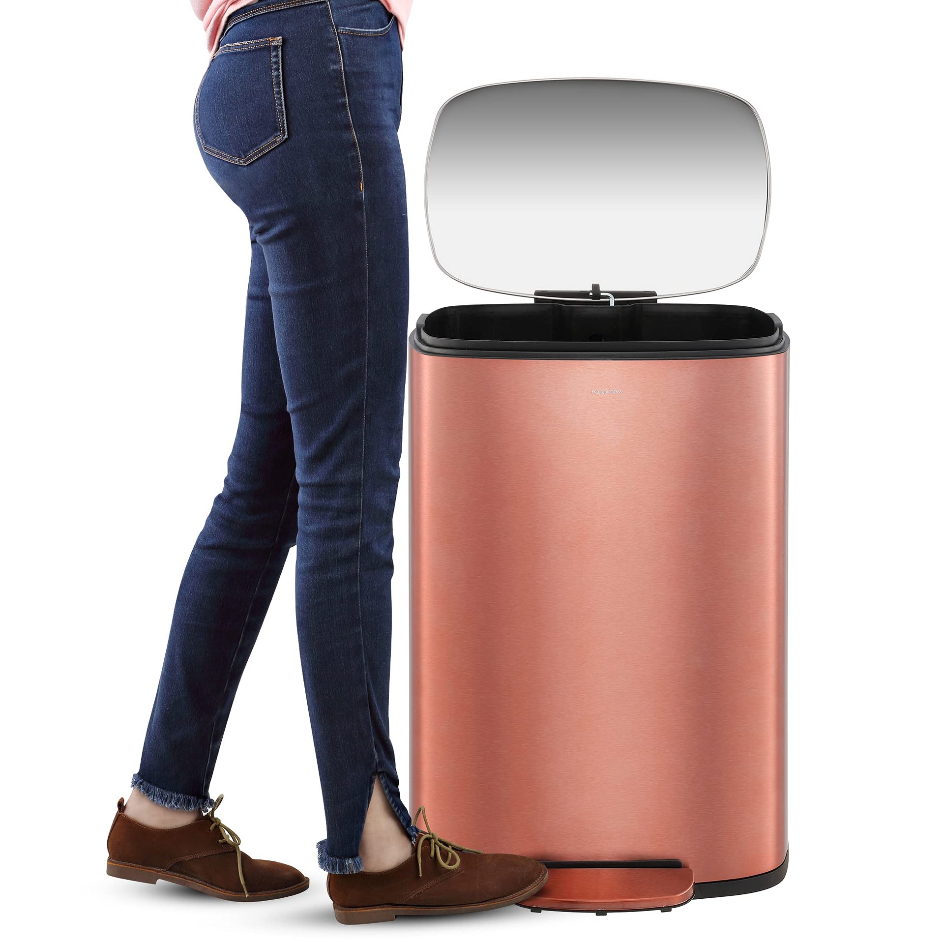 Connor 2 Piece Stainless Steel Trash Can (2 Count)
