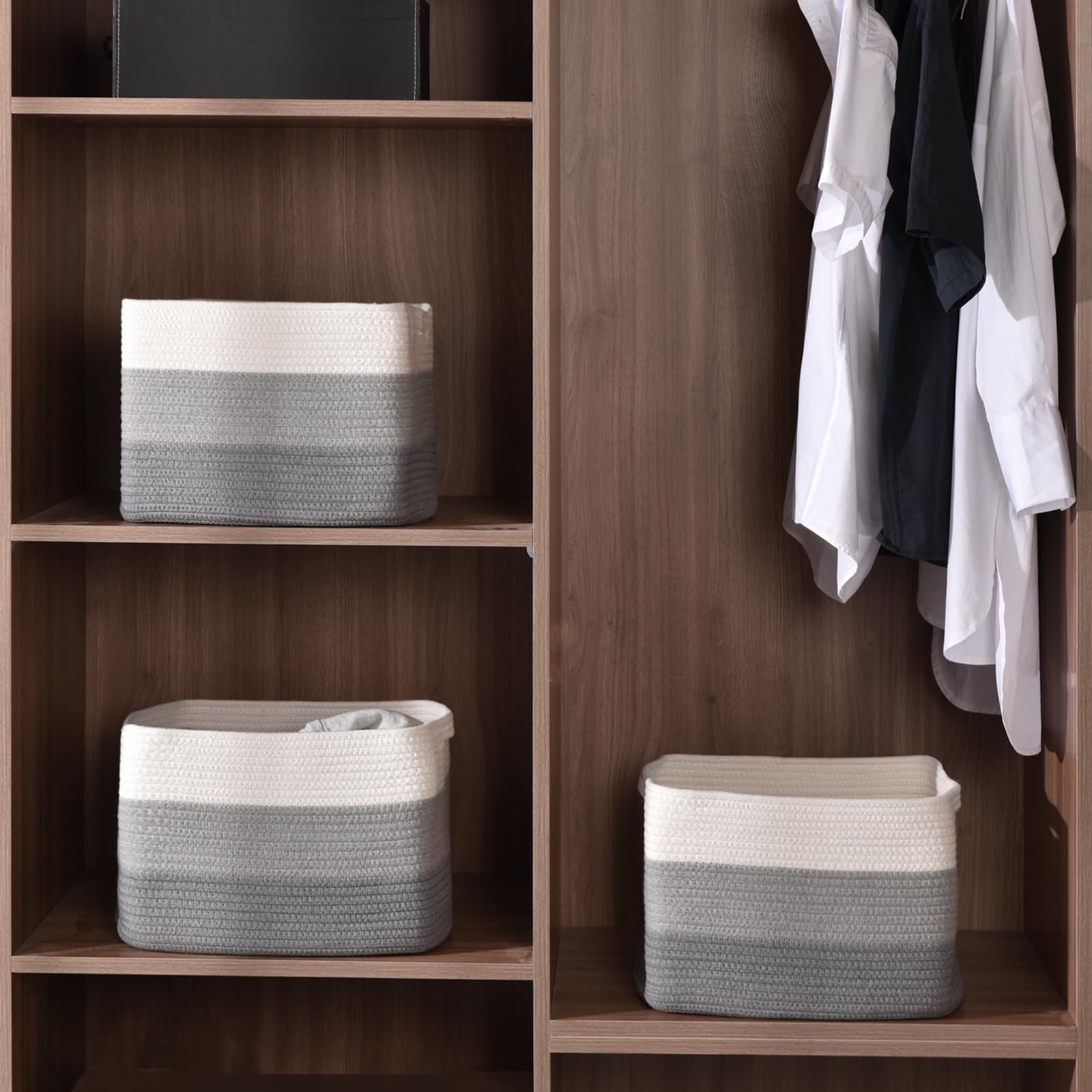 Storage Baskets for Organizing Shelves (3 Count)