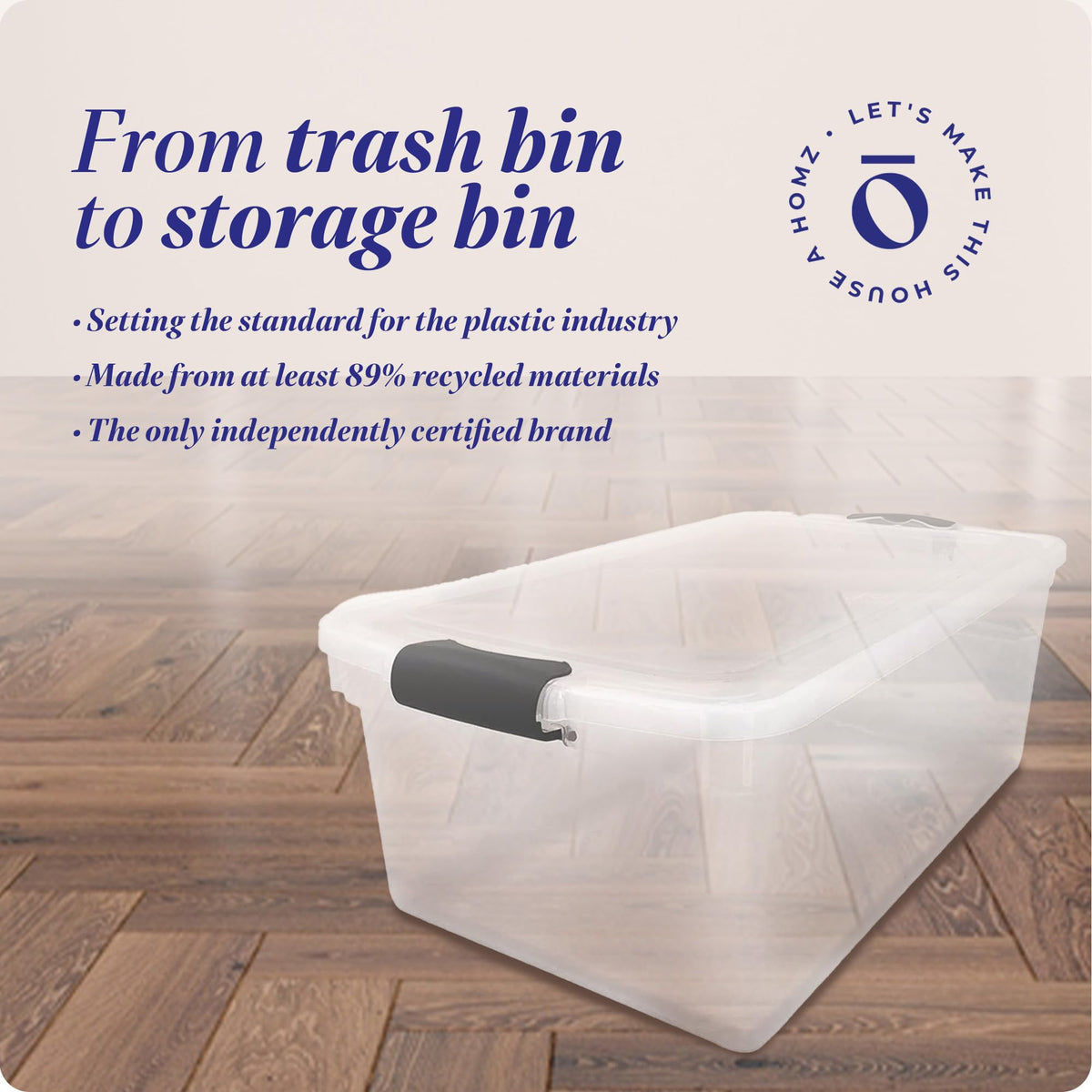 Clear Plastic Storage Bins w (2 Count)