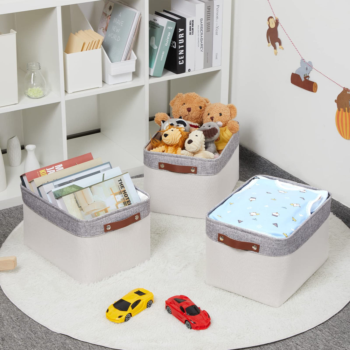 Large Storage Baskets for Shelves (3 Count)