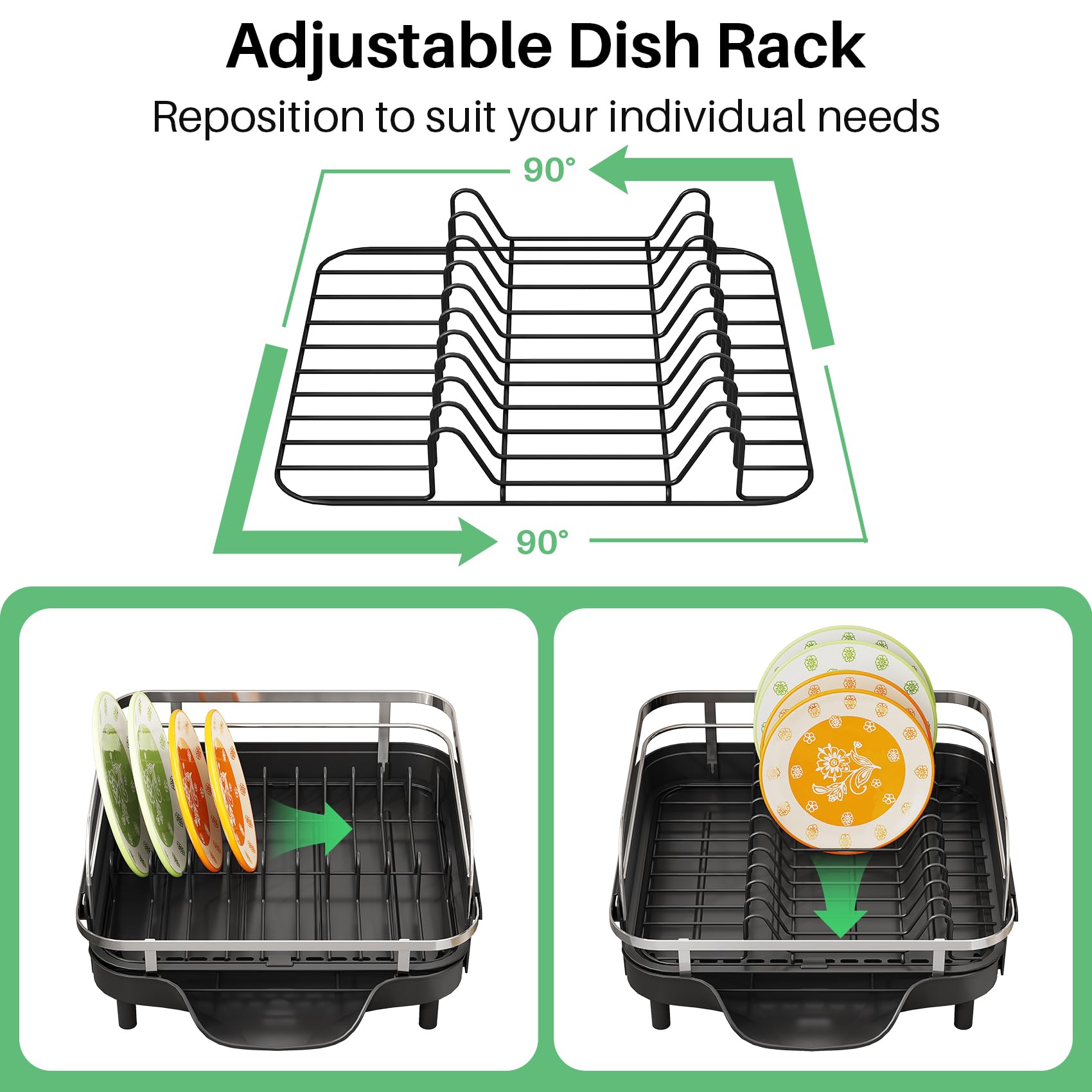 Expandable Dish Drying Rack for Small Kitchen Counter