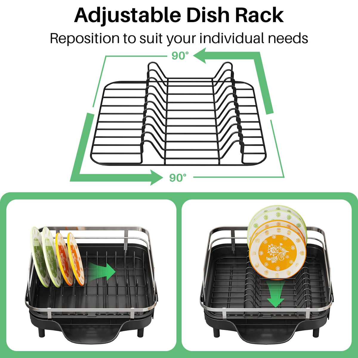 Expandable Dish Drying Rack for Small Kitchen Counter