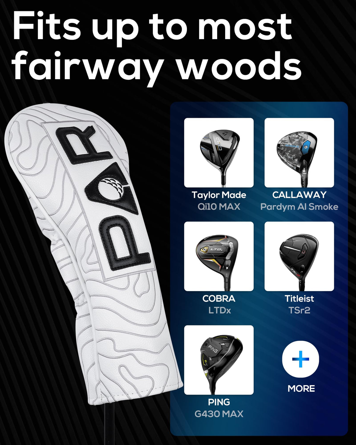 Golf Club Headcover Full Set Driver 3 Wood Headcover Fairway Wood Headcover Leather Golf Club Head Covers