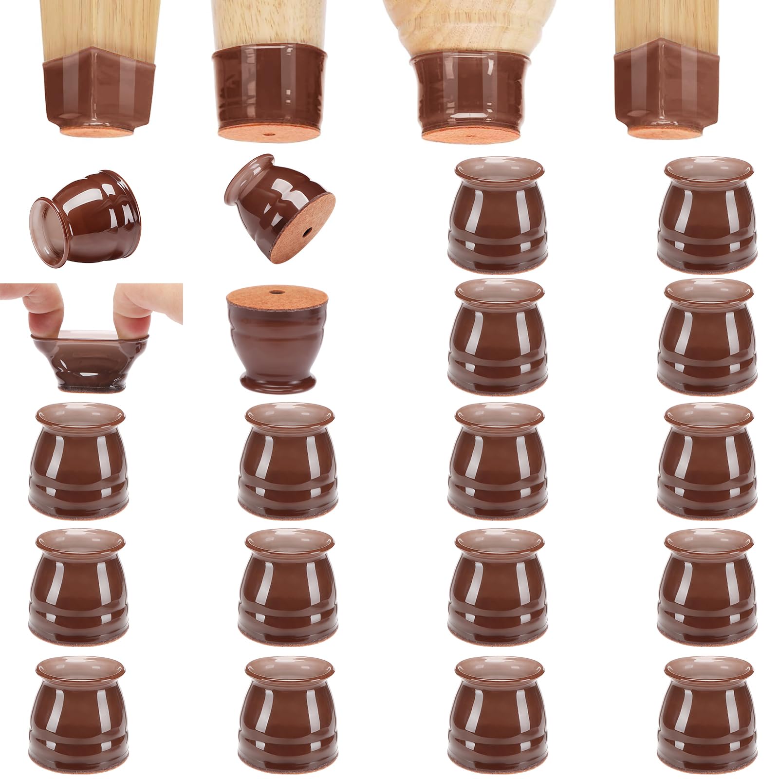 16 Pack Chair Leg Floor Protectors for Hardwood Floors (16 Count)