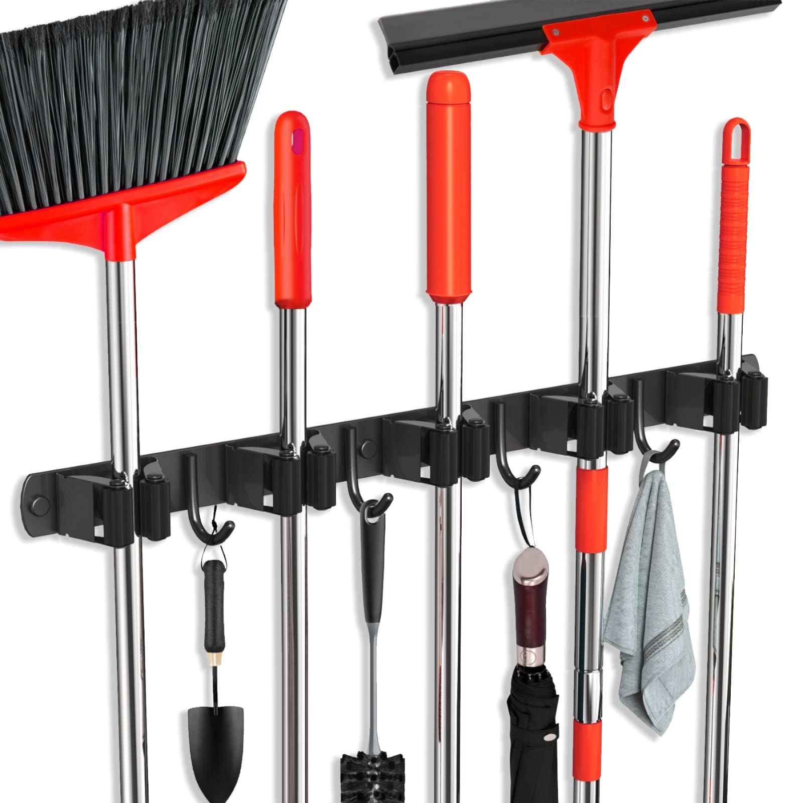 2 Pack Mop and Broom Holder Wall Mount (2 Count)