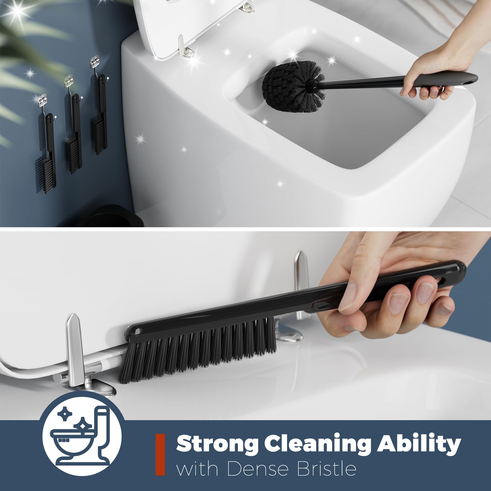Toilet Brush and Holder Set (3 Count)