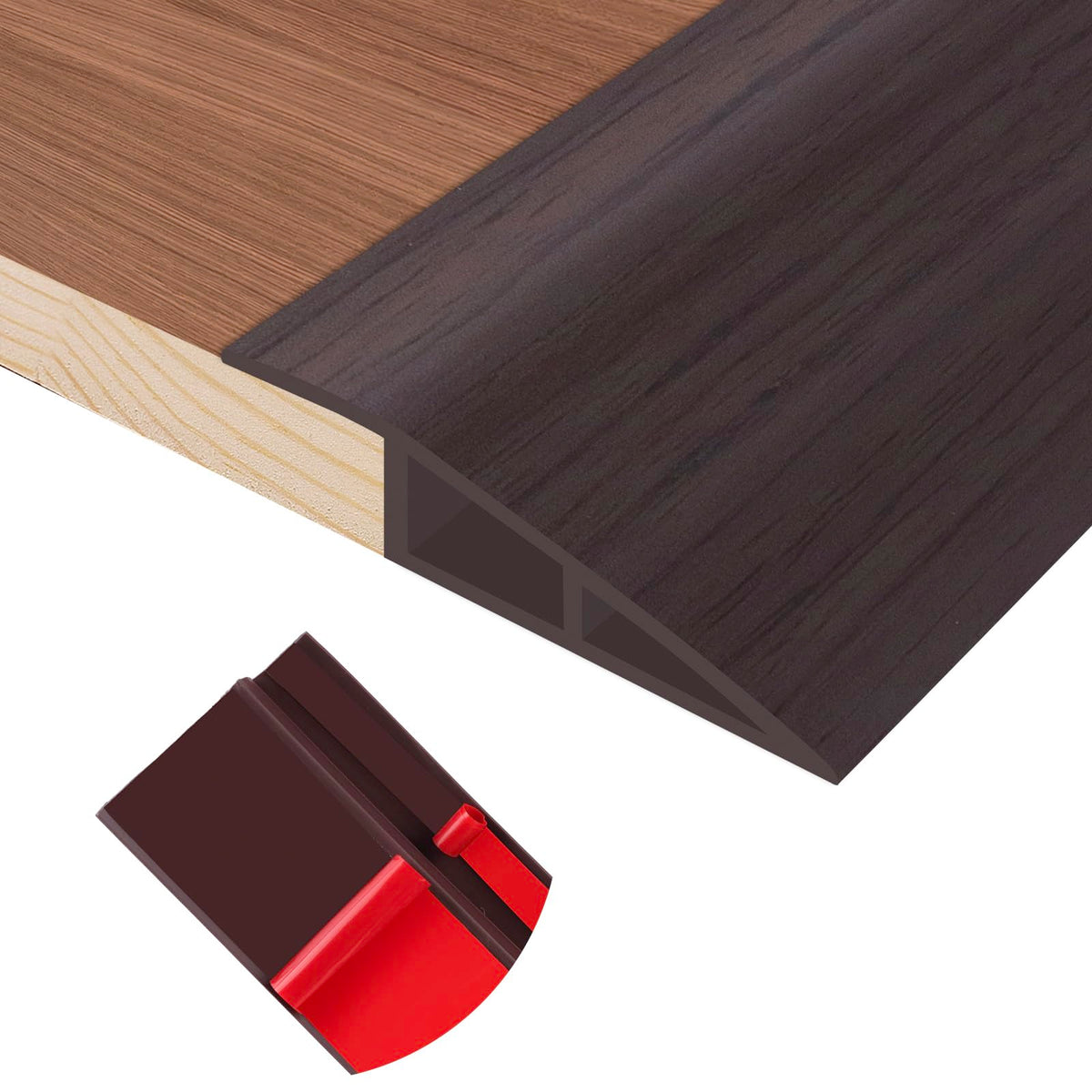 Floor Transition Strip Self Adhesive Vinyl Door Threshold Strip (6.6 Foot)