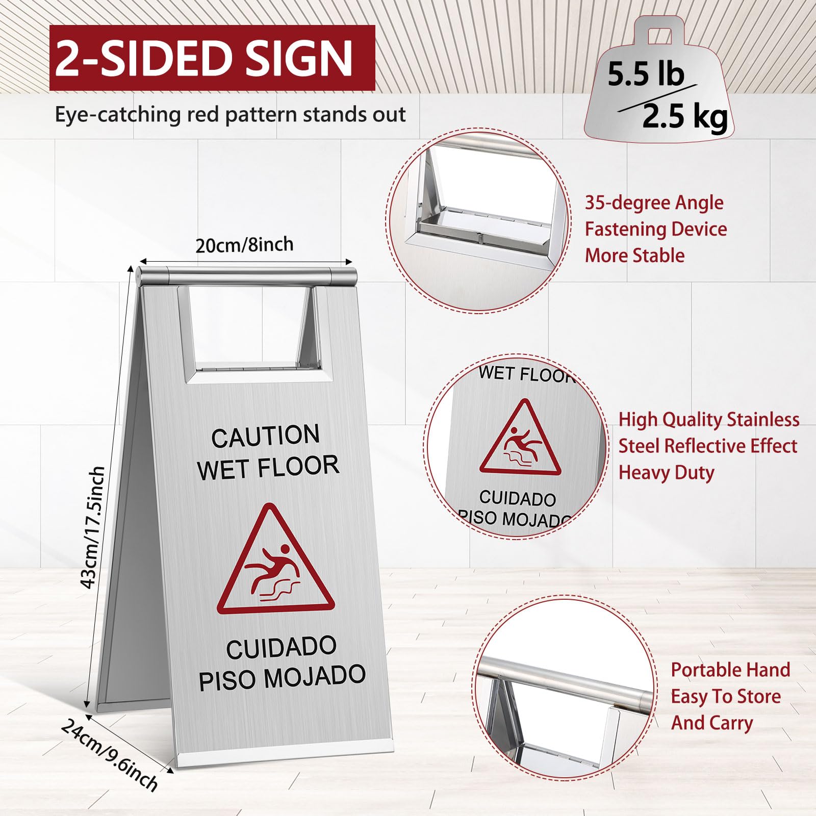 2 Pcs Wet Floor Sign (2 Count)
