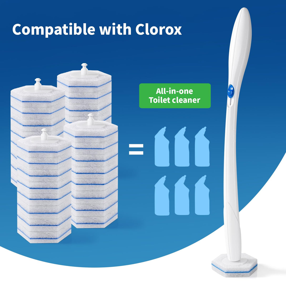 Compatible with Clorox Toilet Wand (60 Count)