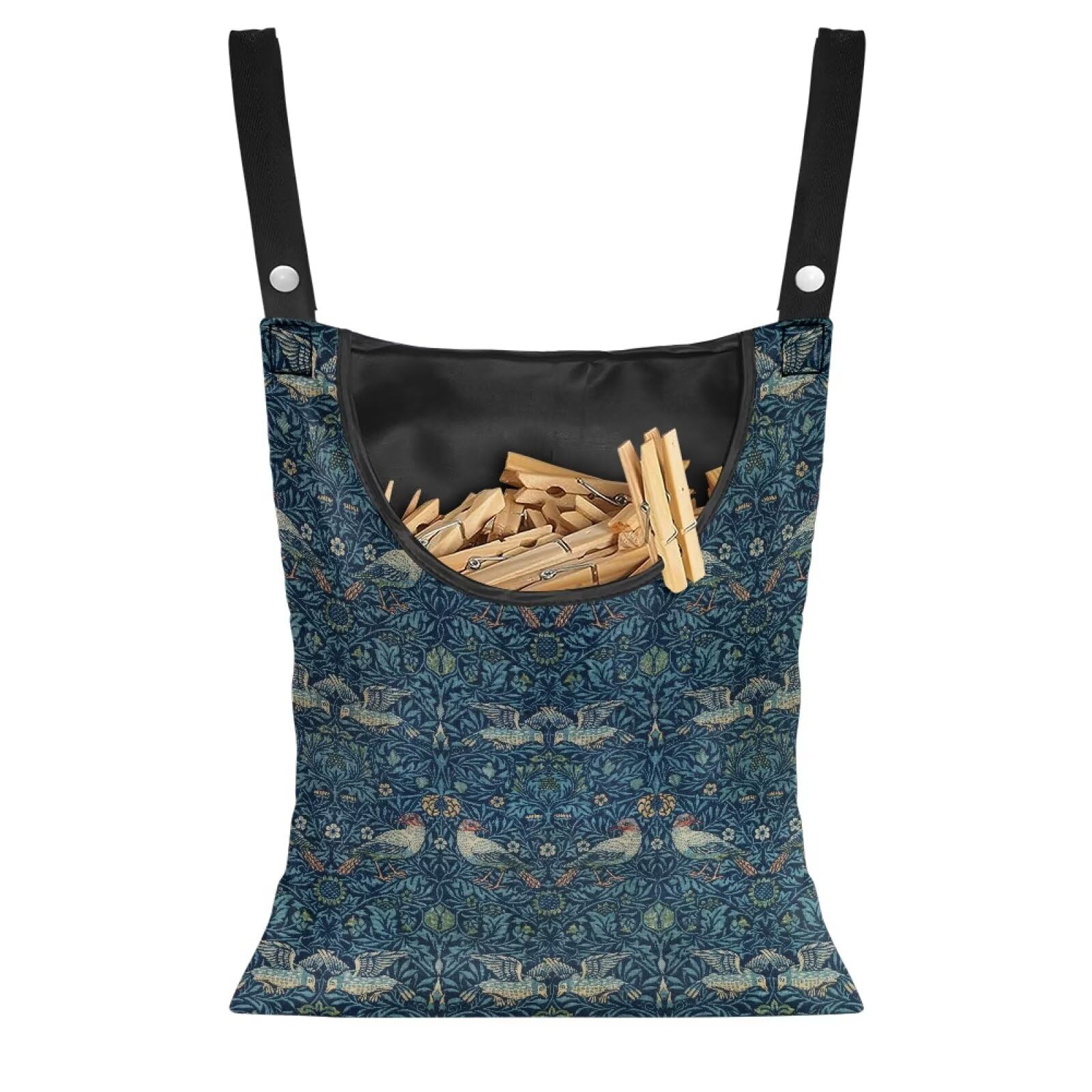William Morris Bird Print Ultimate Clothespin Storage System 14.5"x12"