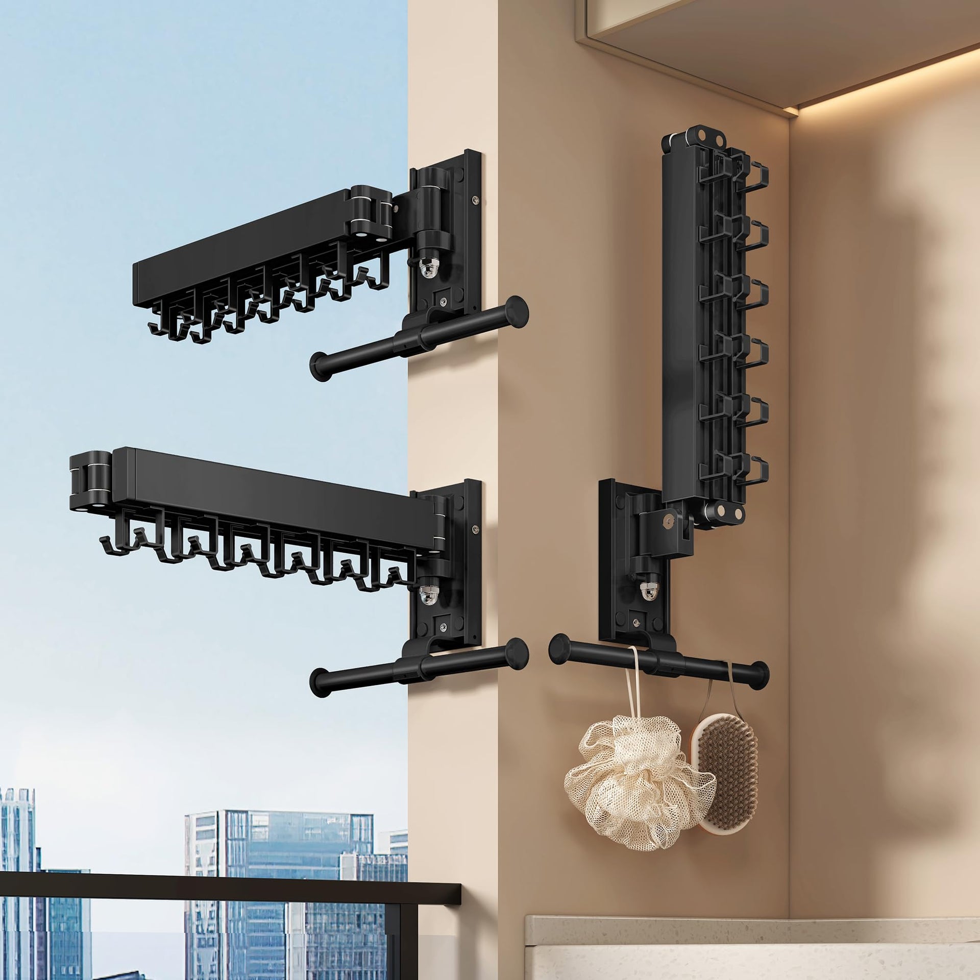 Wall Mounted Collapsible Clothes Drying Rack
