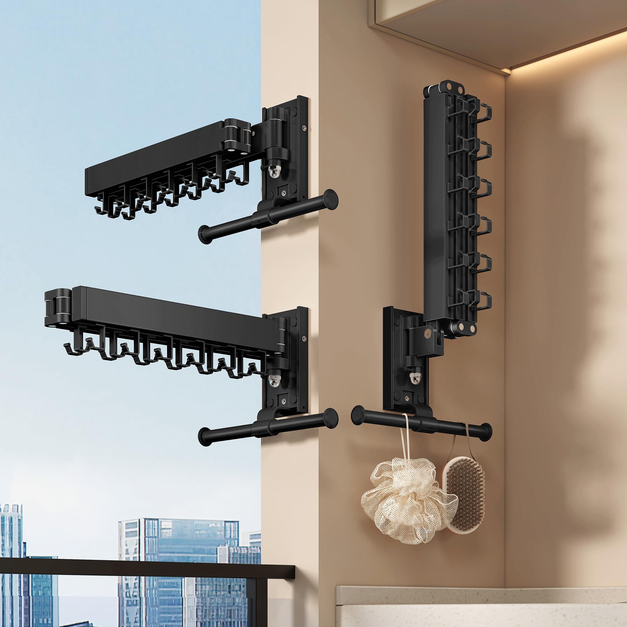 Wall Mounted Collapsible Clothes Drying Rack
