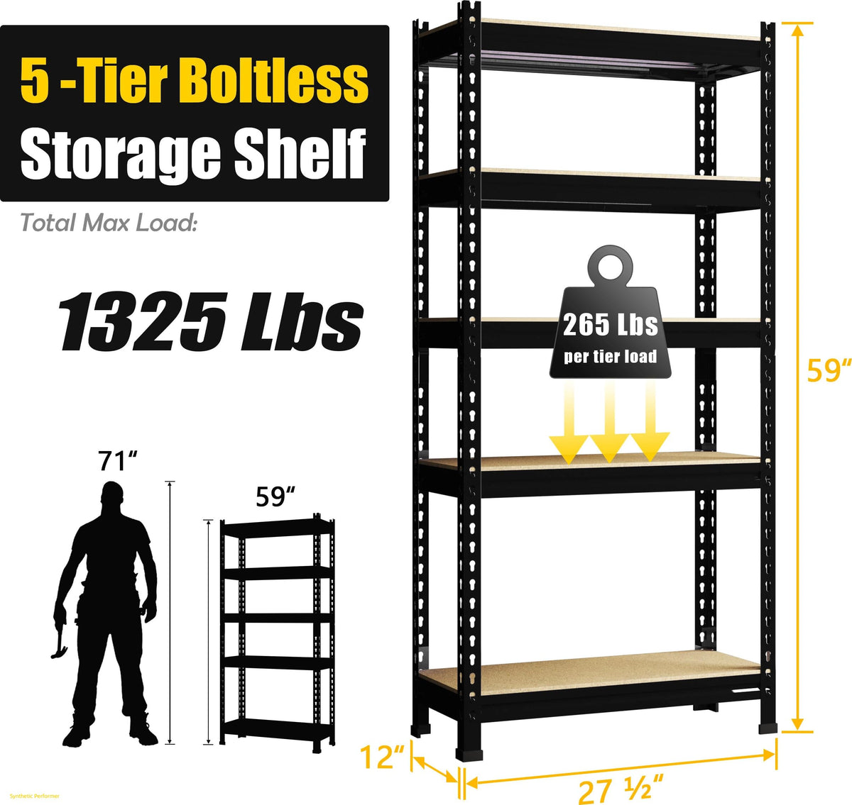 5 Tier Garage Storage Shelves (6 Count)