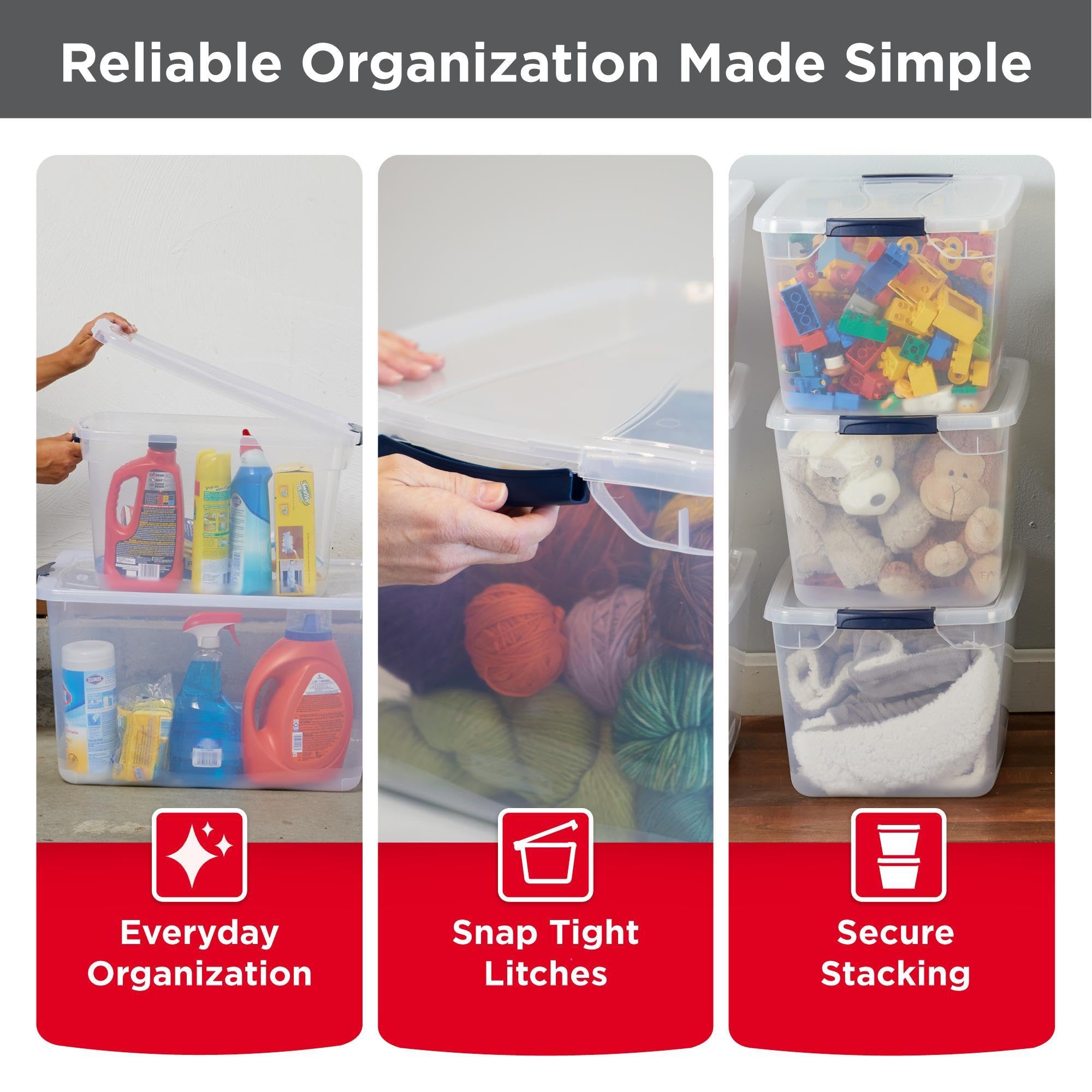 Cleverstore Clear 32 Qt (6 Count)