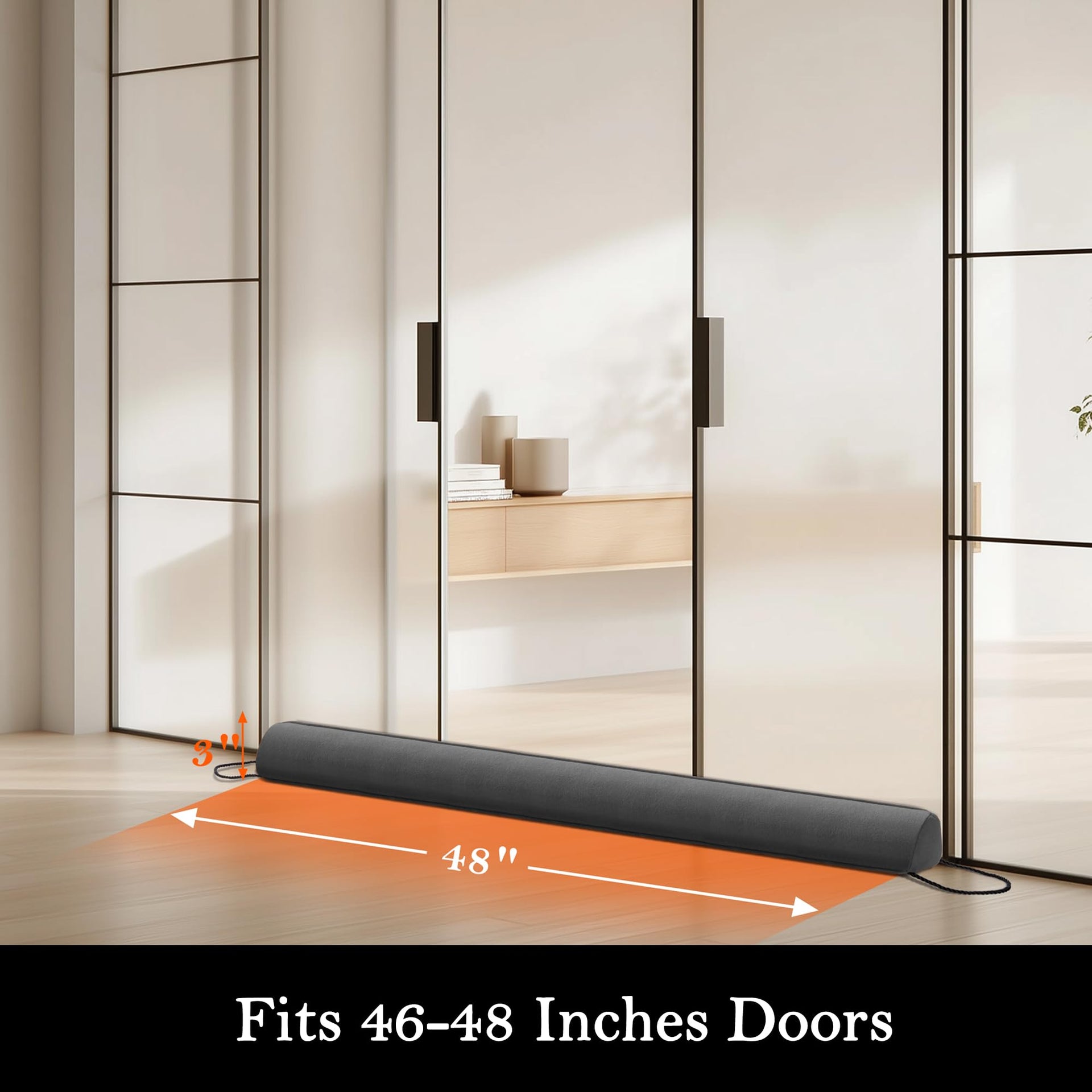 Door Draft Stopper with Removable Washable Cover