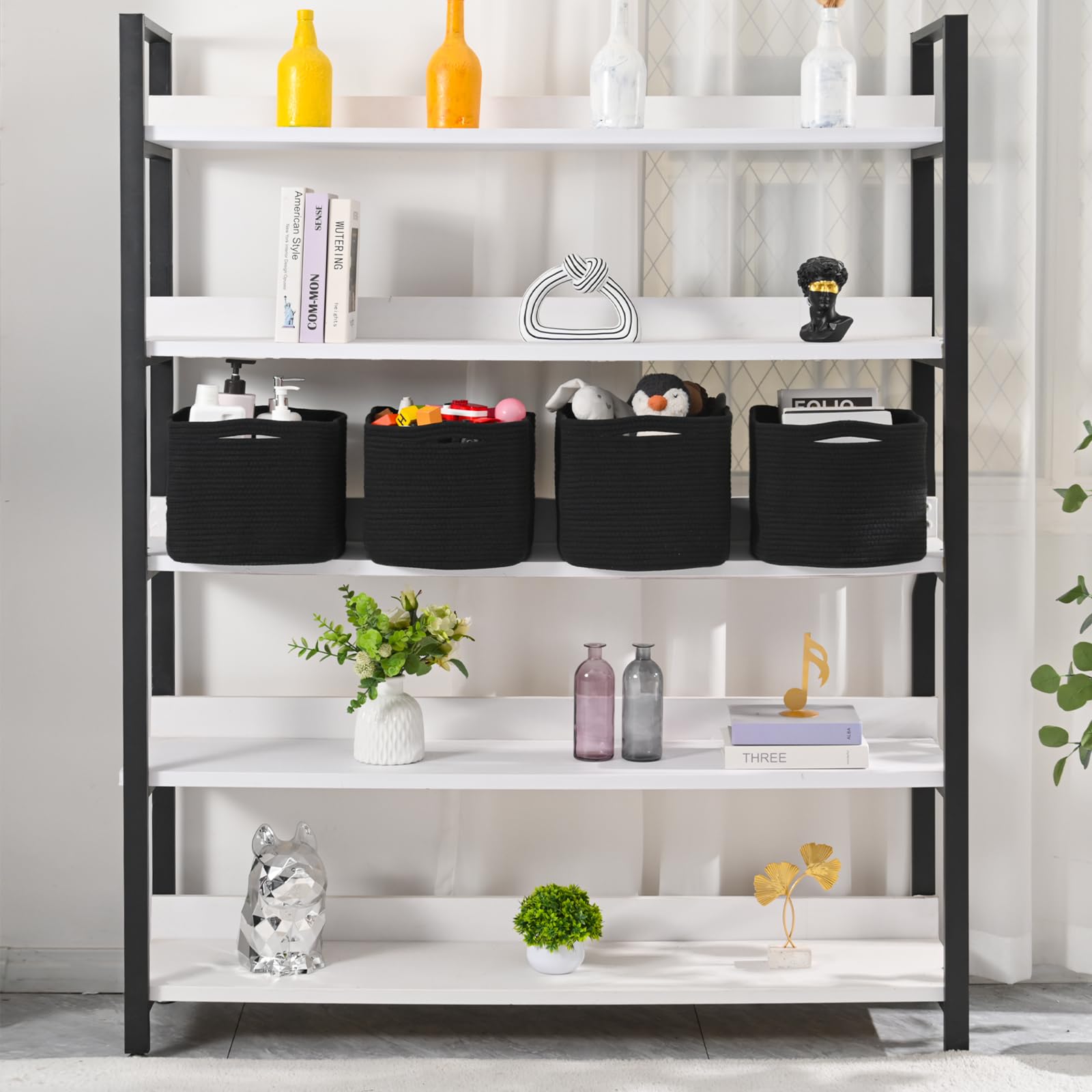 Storage Baskets for Organizing & Shelves (4 Count)