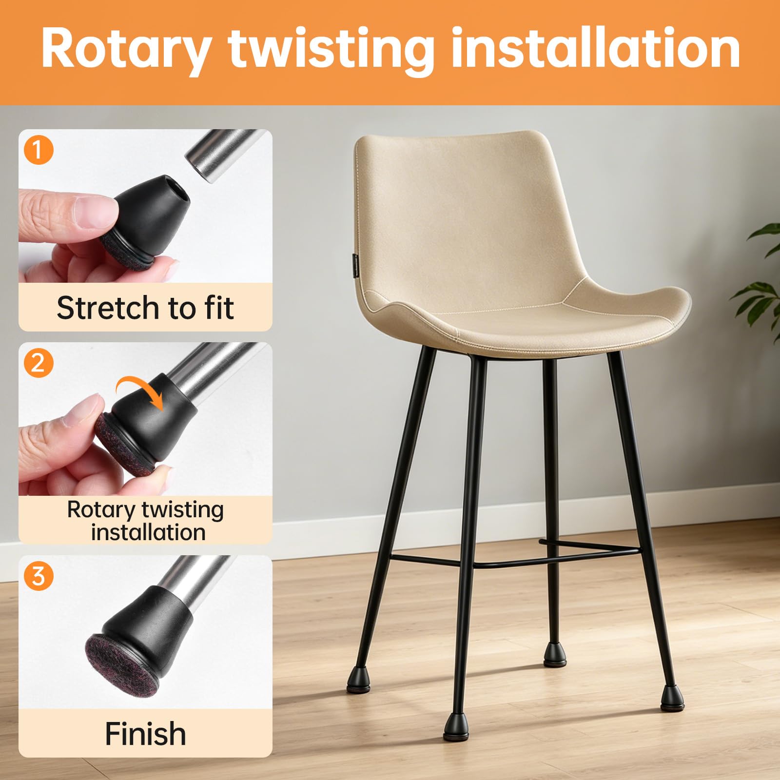 8 Pcs Small Silicone Chair Leg Sliders for Hardwood Floors