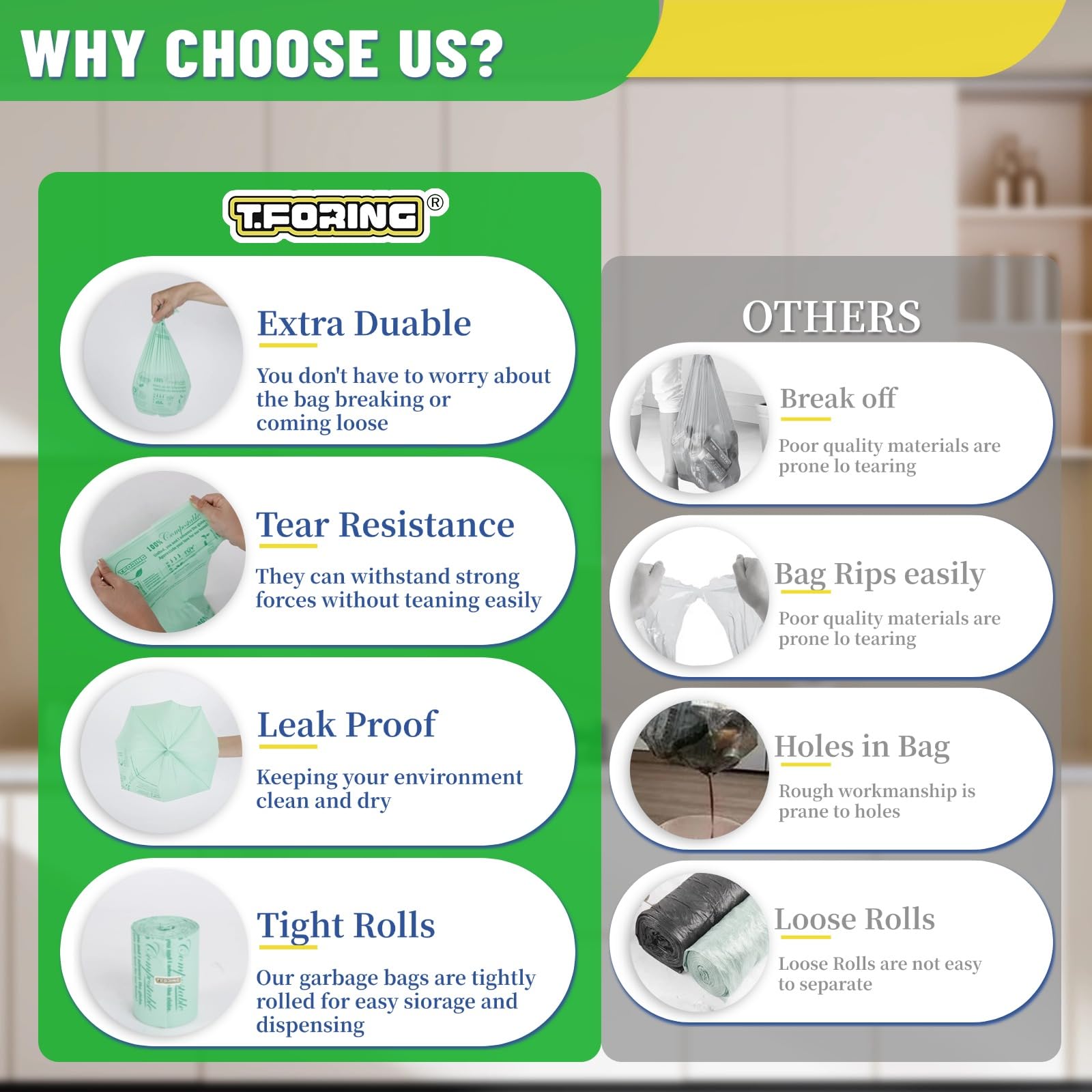 Compostable Trash Bags (80 Count)