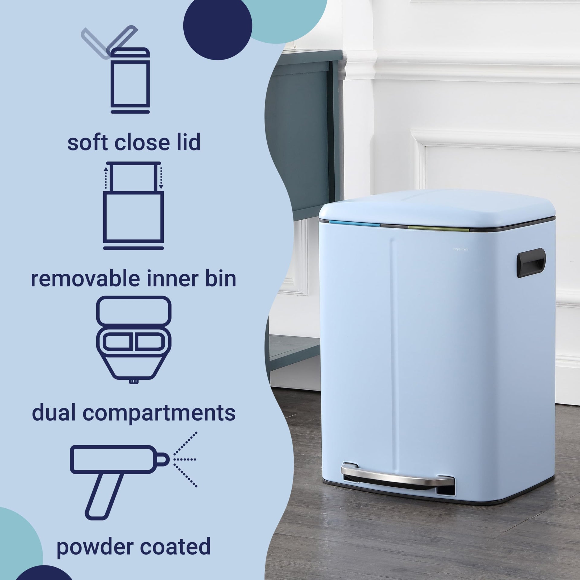 Marco 10.6 Gal Double Bucket Step Trash Can