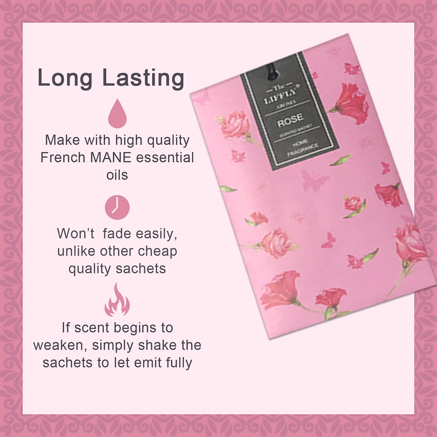 14 Packs Rose Scented Sachets Bags for Drawers and Closets Home Fragrance Gift