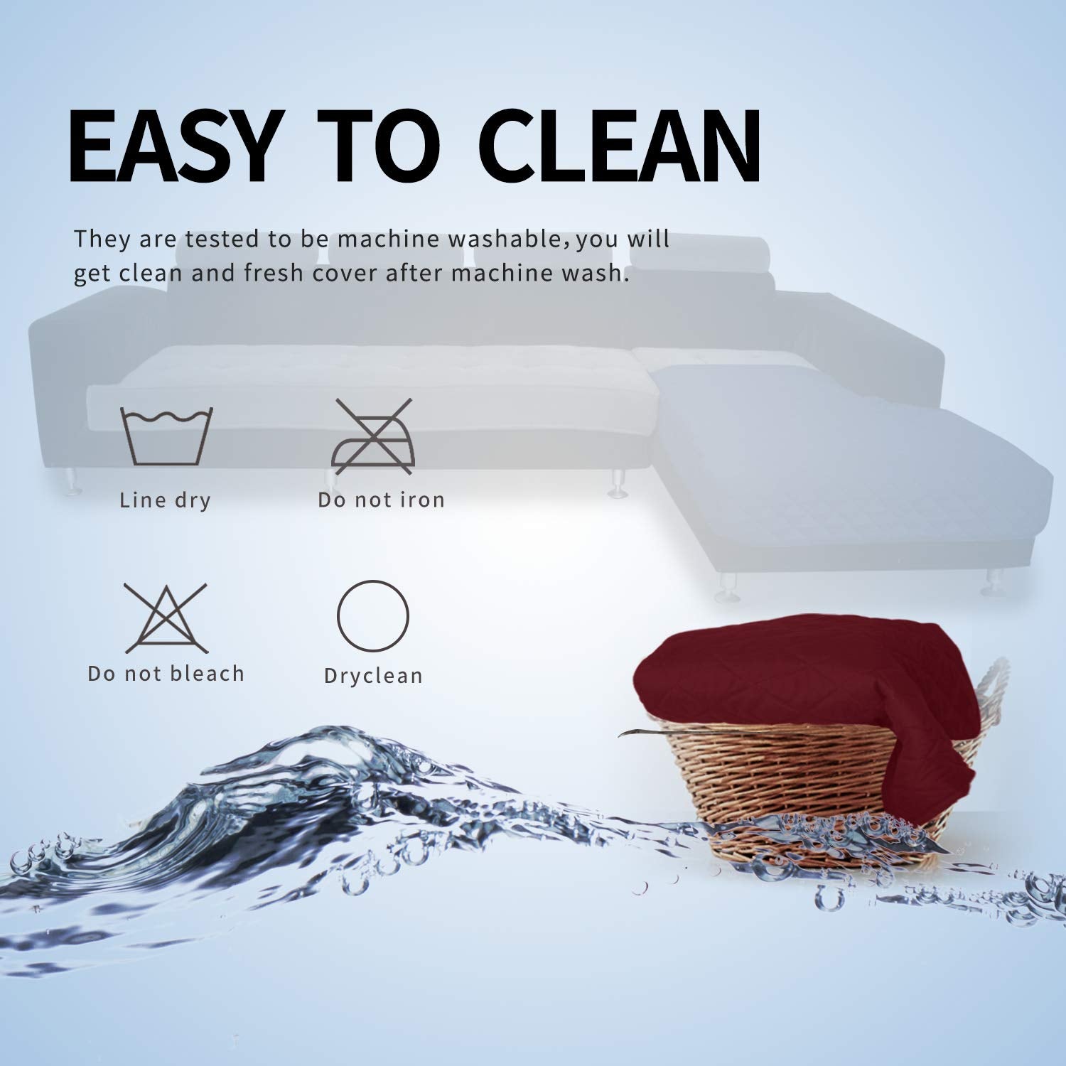 Sectional Couch Covers for Dogs L Shape Sofa Cover Reversible Sofa Slipcover Chaise Lounge Cover Furniture Protector Cover for Pets Dog Cat