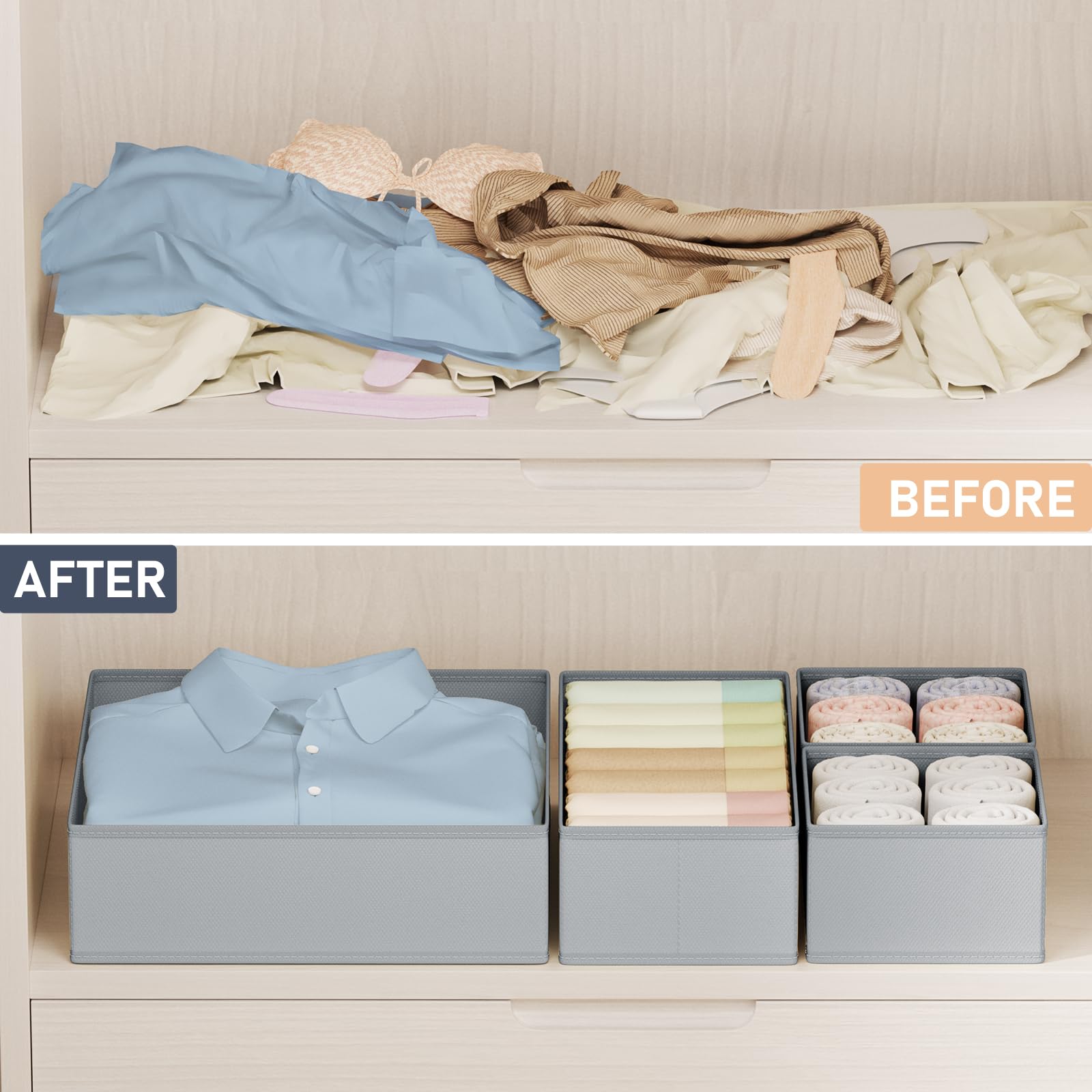 Drawer Organizer Clothes Storage (24 Count)