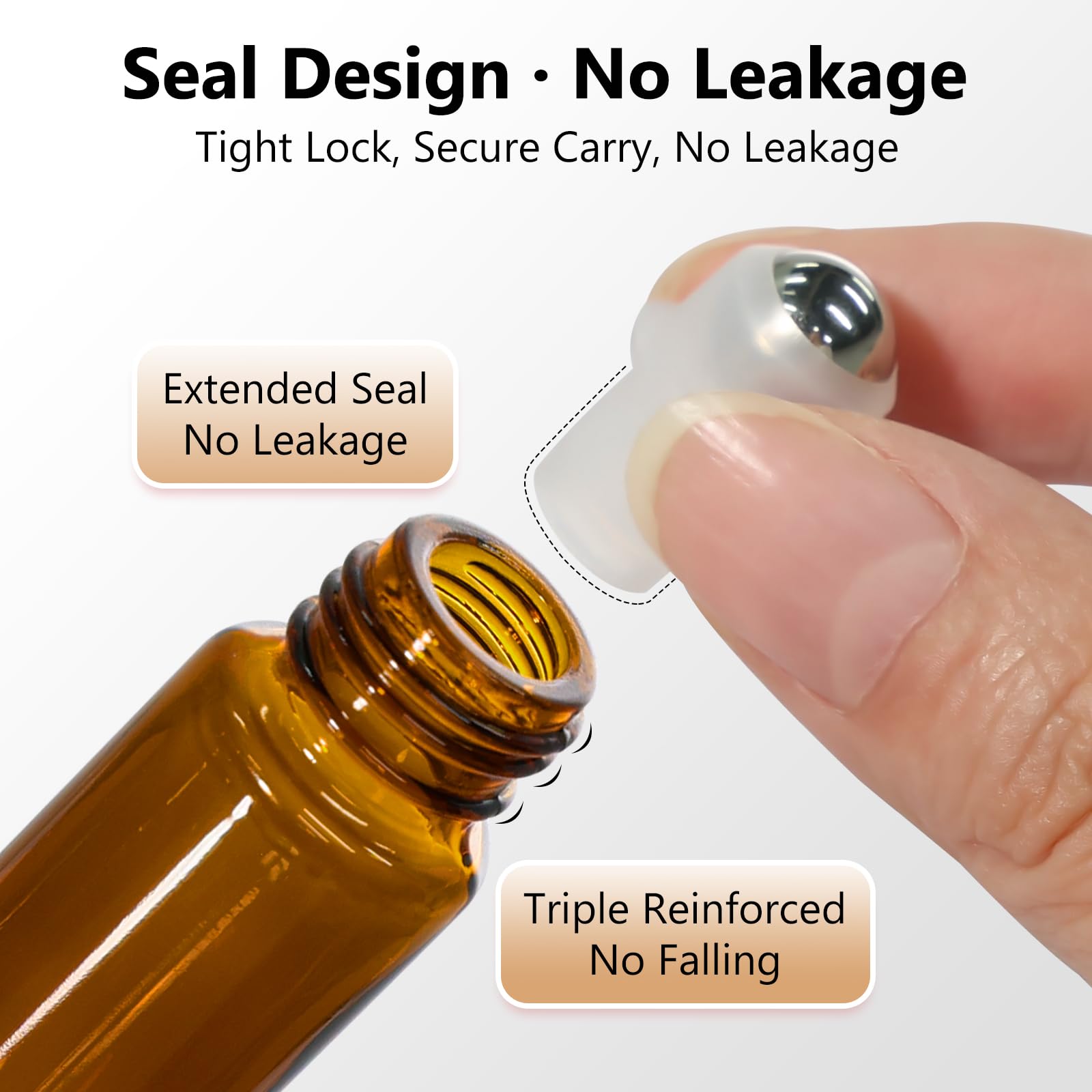 10ml Amber Glass Roller Rottles for Essential Oils (24 Count)