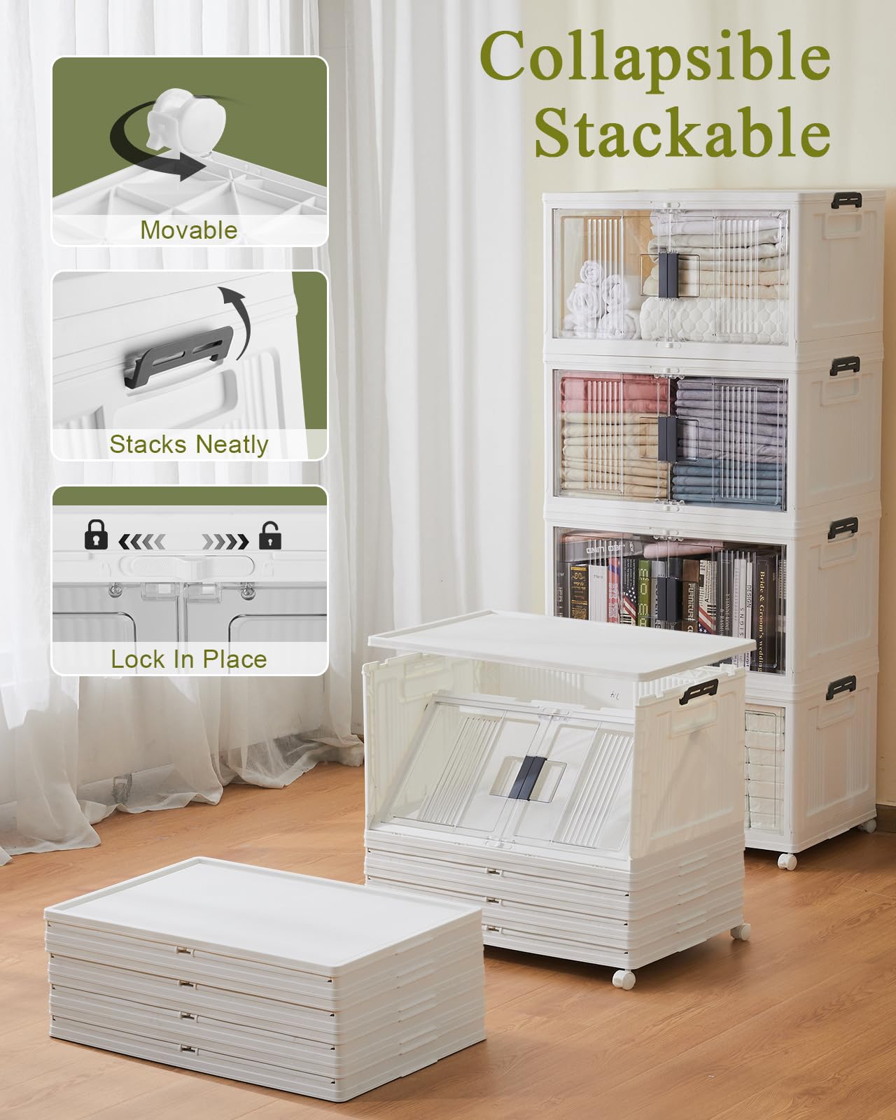76QT Storage Bins with Lids for Home
