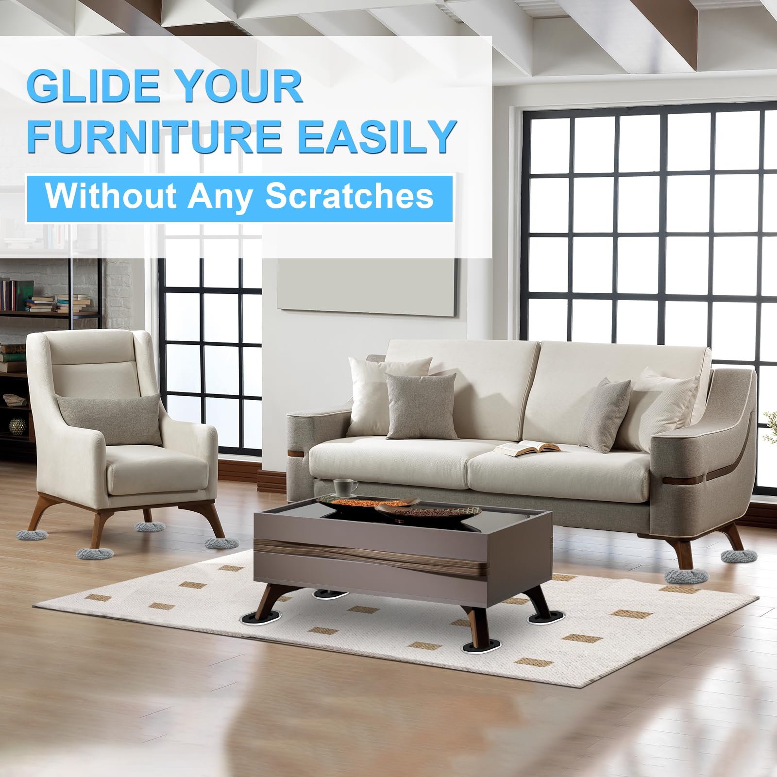 Furniture Sliders for Hardwood Floors (12 Count)