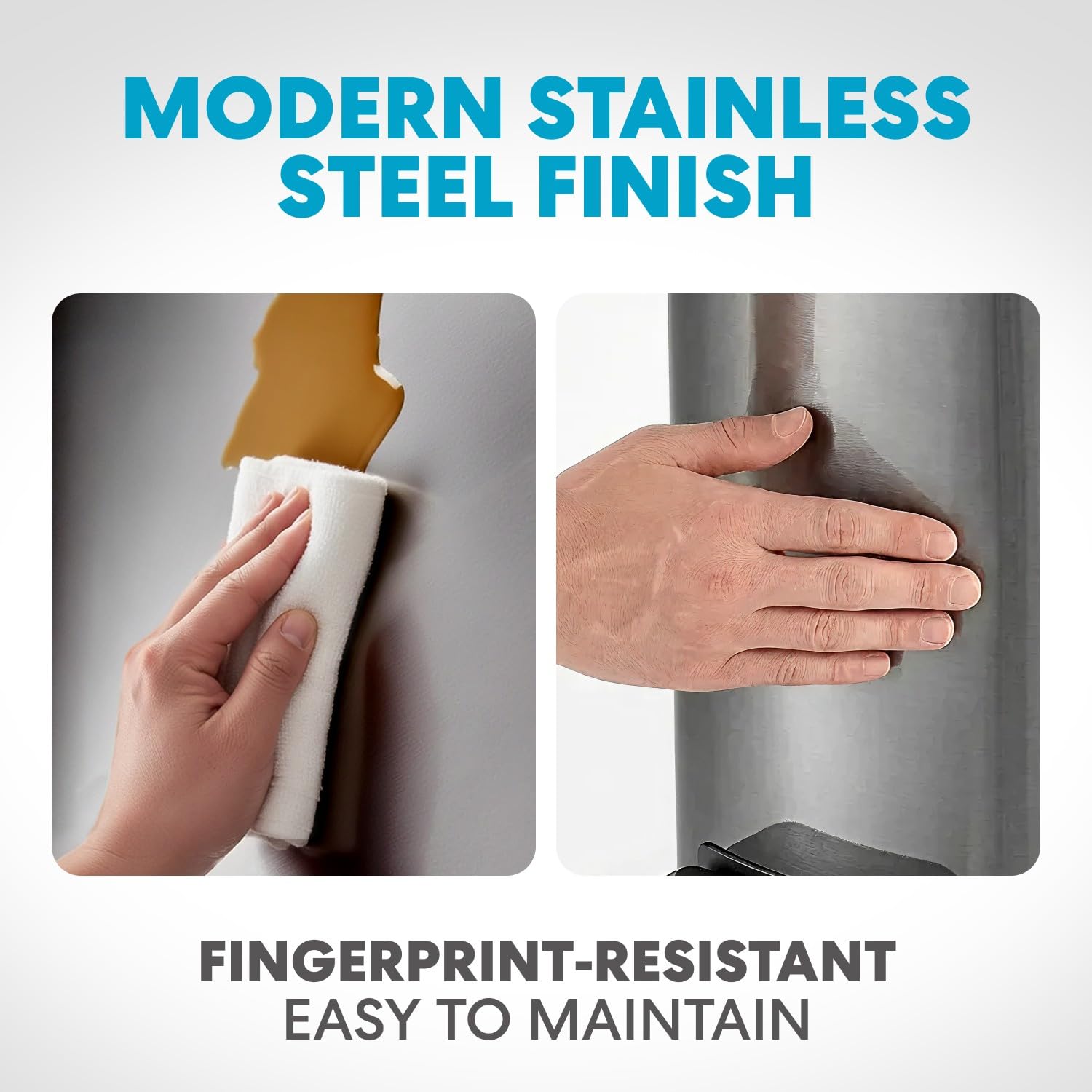 6L 1.6G Stainless Steel Bathroom Trash Can with Hands