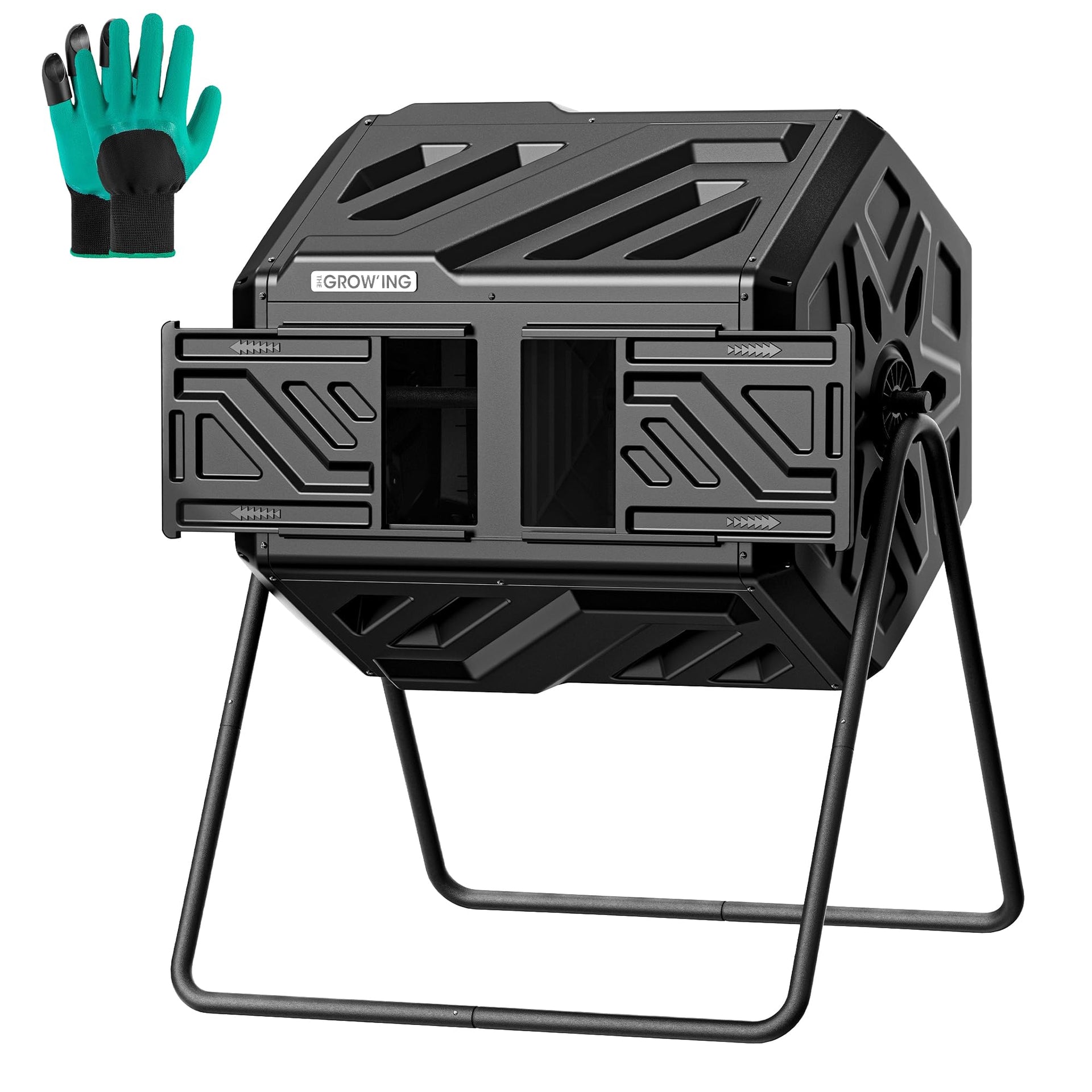 THE Growing 43 Gal Outdoor Compost Bin Tumbler for Backyard Garden