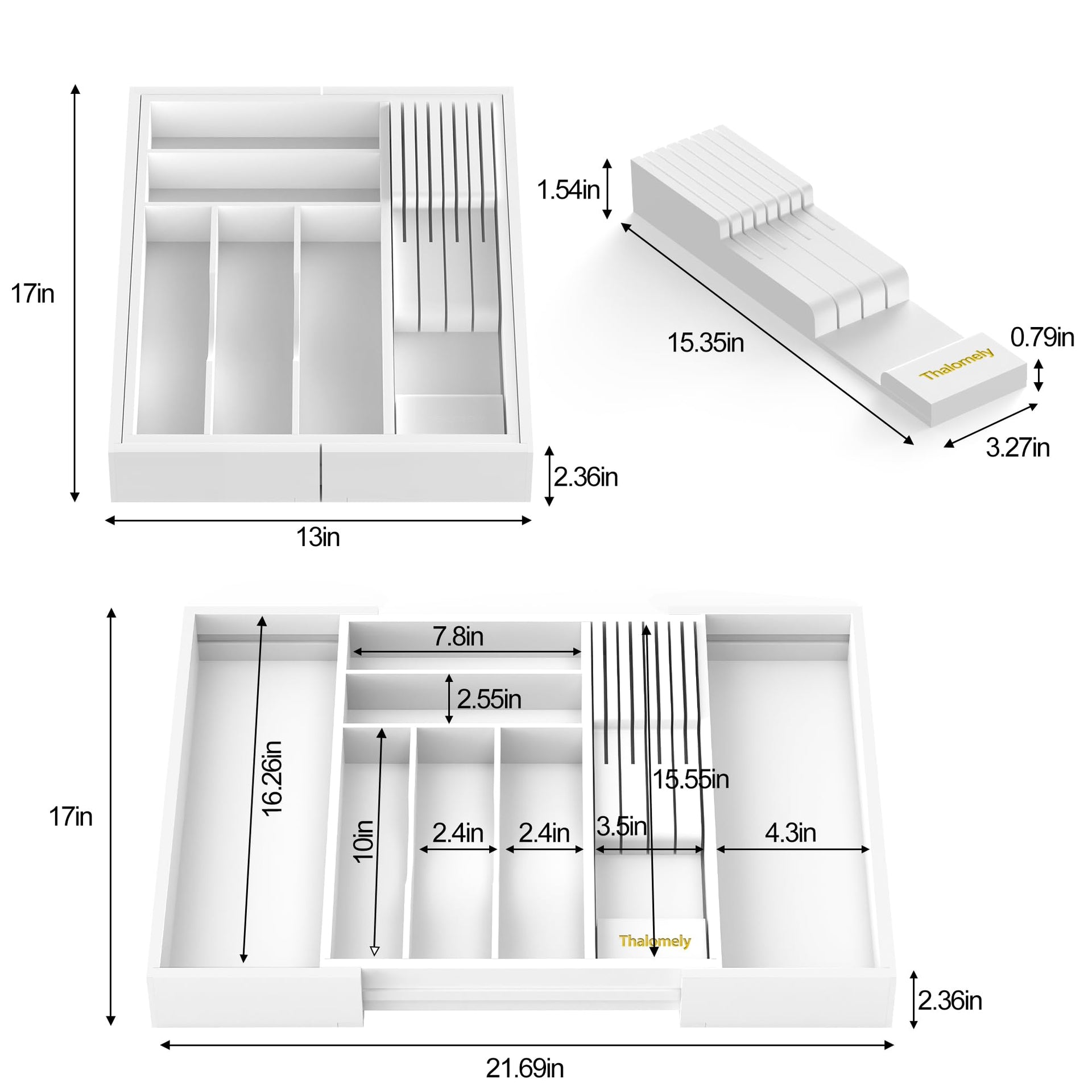 Bamboo Silverware Drawer Organizer