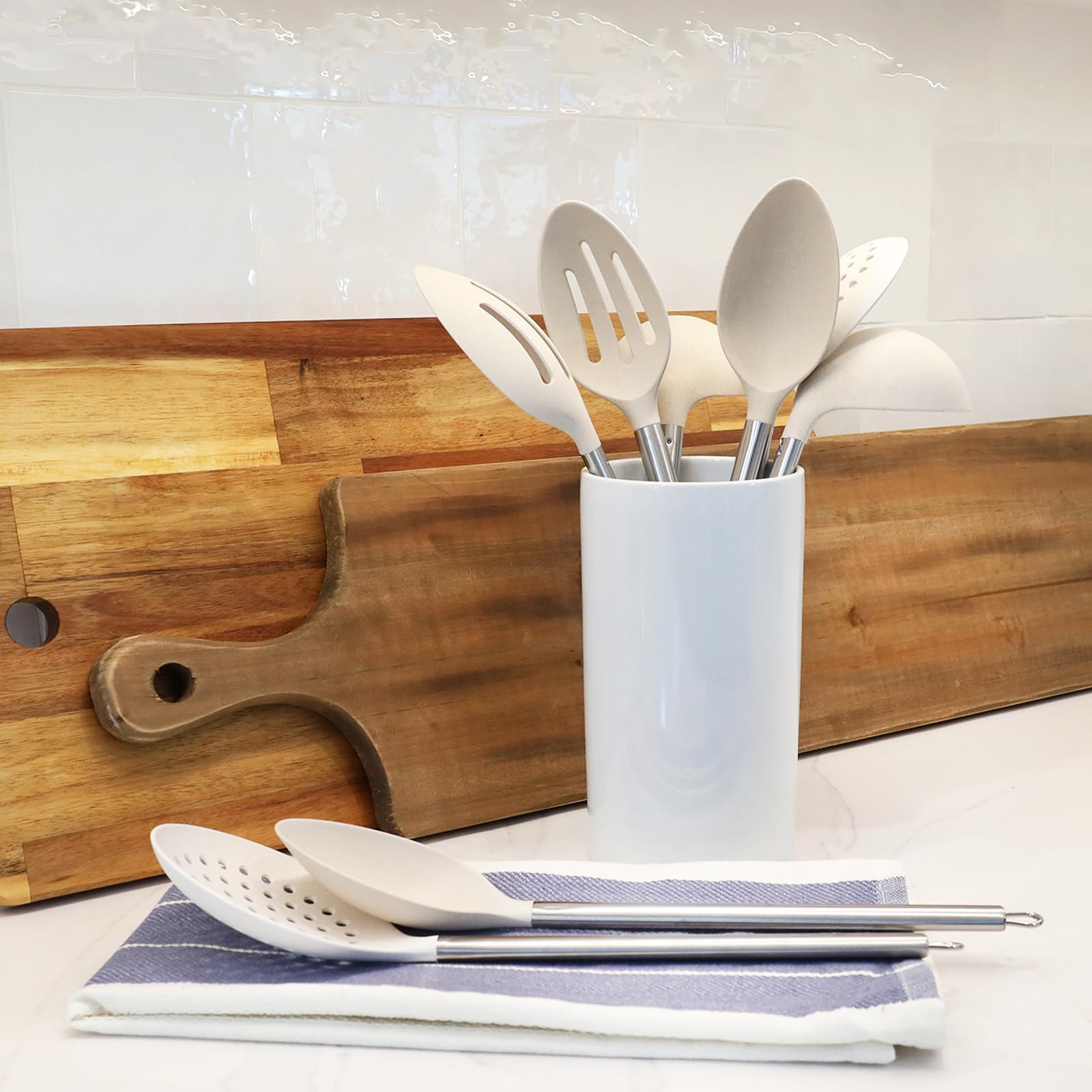 3pc Wheat Straw Spoons and Ladle Set Cooking Baking Kitchen Utensils (3 Count)