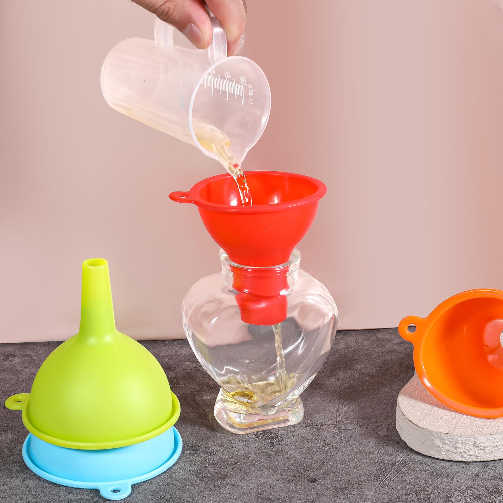 4 Pack Kitchen Silicone Funnel (4 Count)