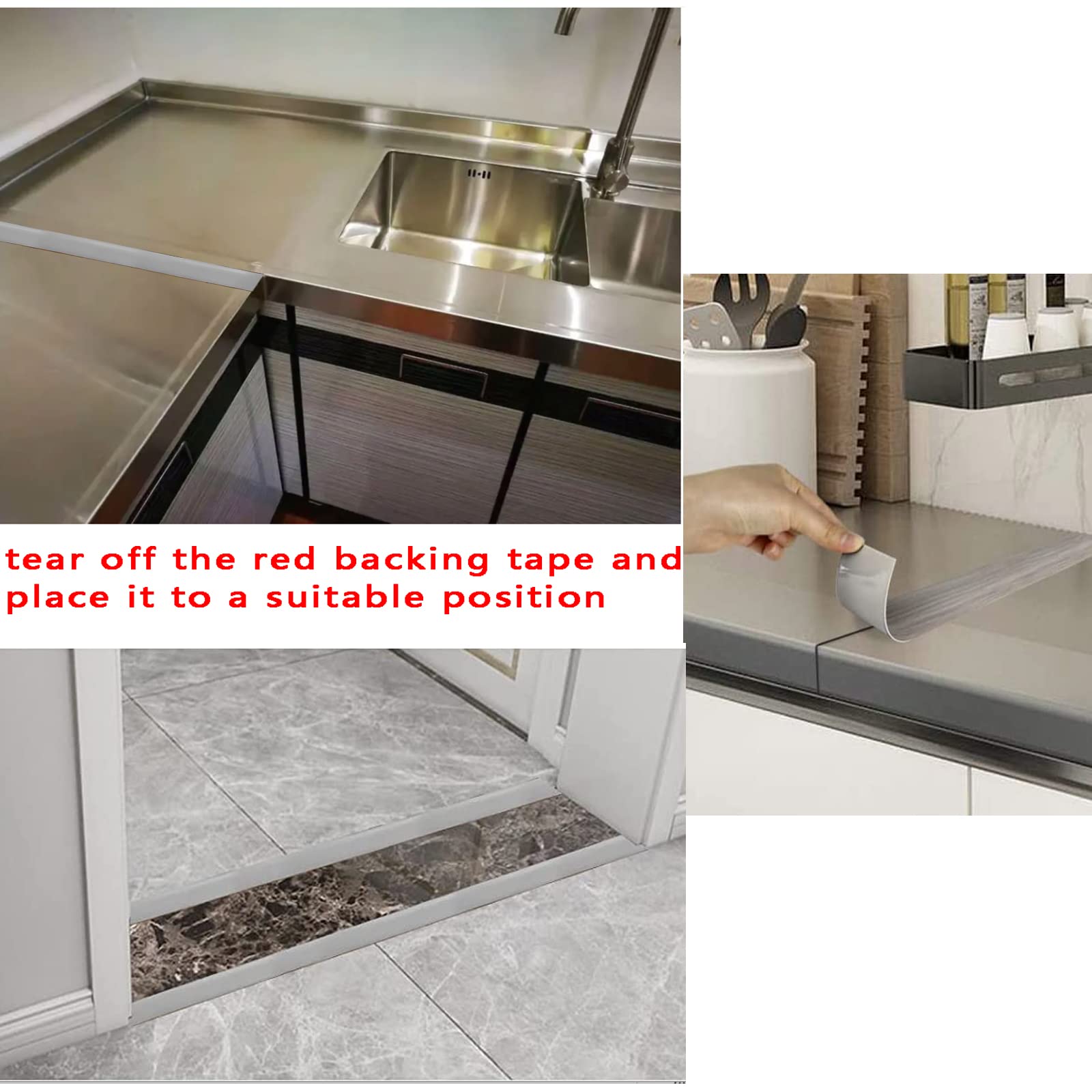 Floor Door Flat Transition Strip & Self Adhesive Floor Vinyl Floor Edge Trim Laminate Floor Gap Covering Joining Strip