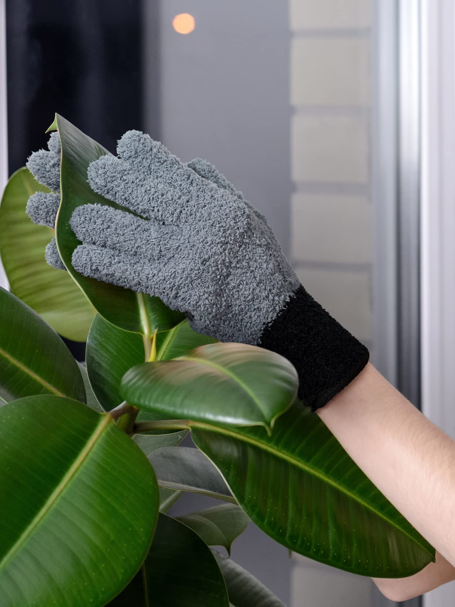 3 Pairs Microfiber Plant Dusting Gloves (3 Count)