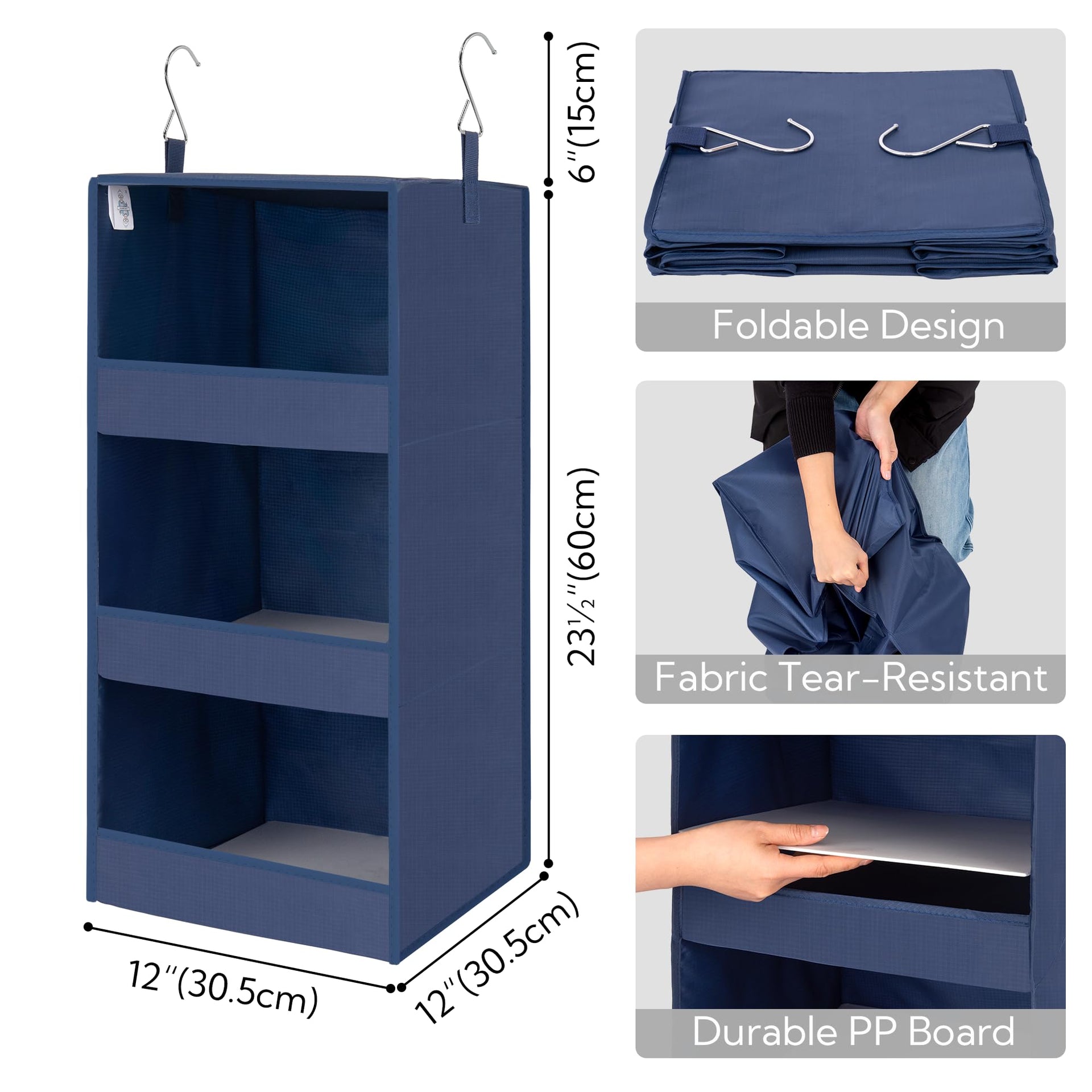 3 Shelf Hanging Closet Organizer (2 Count)