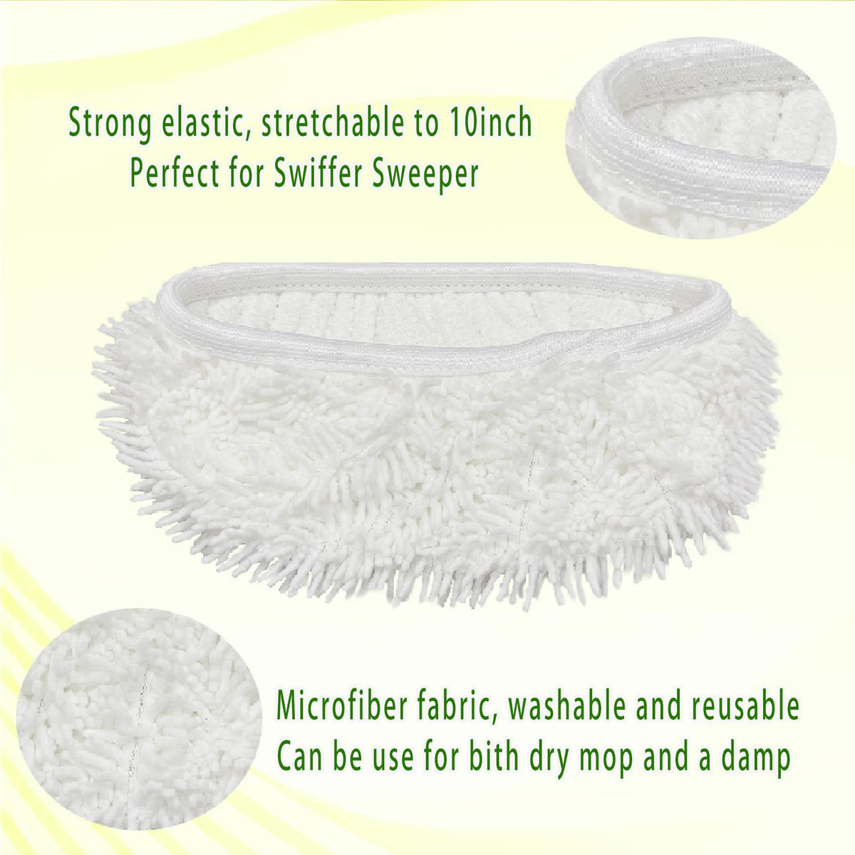 4pcs Reusable Microfiber Mop Pads for Swiffer Sweeper (4 Count)