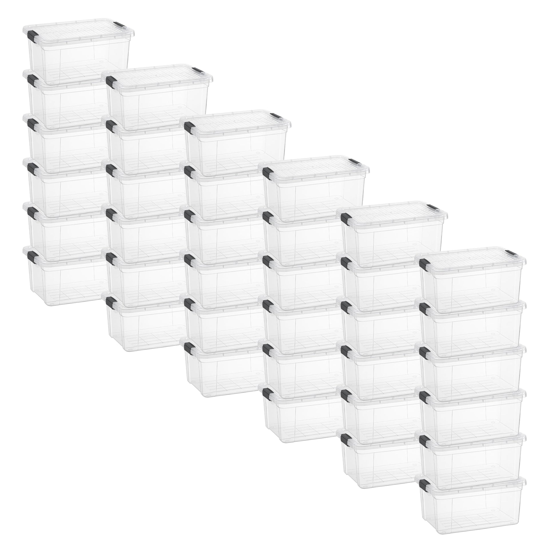 6.6 Quart Clear Plastic Storage Boxes with Lids (36 Count)