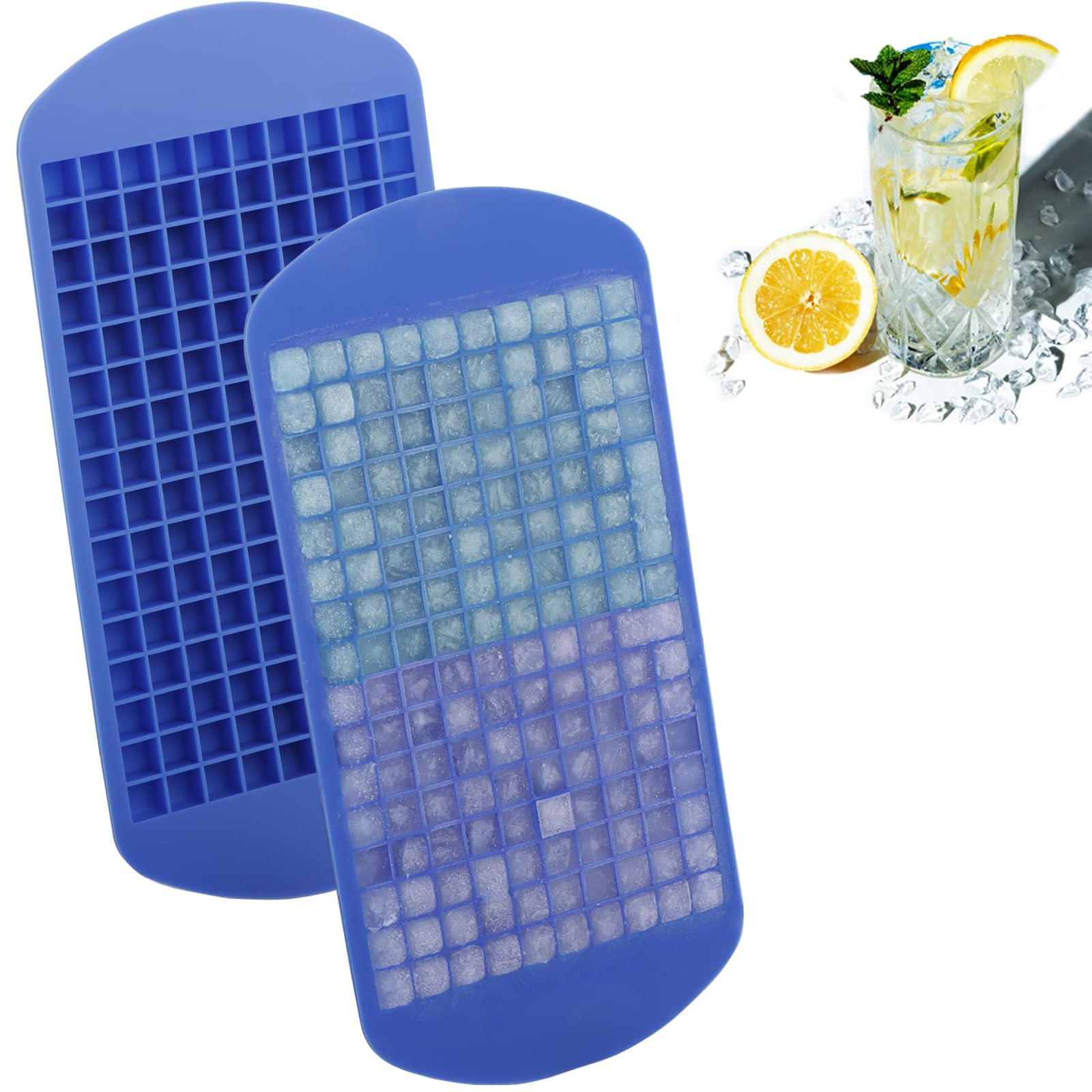 Silicone Mini Ice Cube Trays 2 Pack (3.2 Ounce)