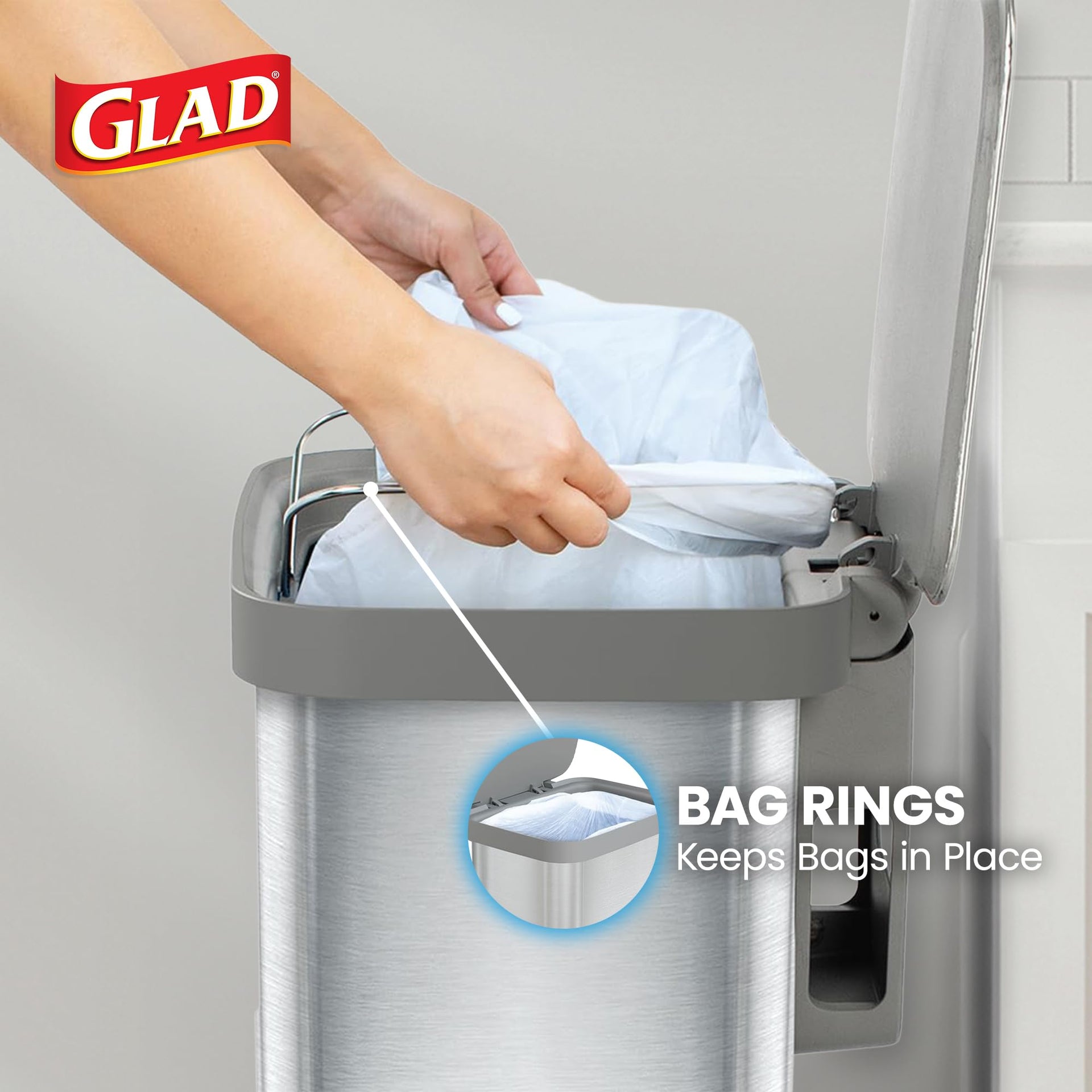 All Brushed Stainless Steel Trash Can