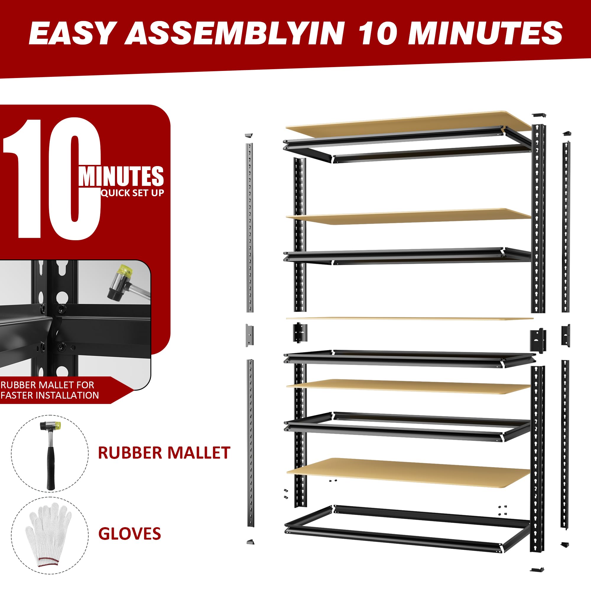 2025LBS Heavy Duty Garage Shelving 5