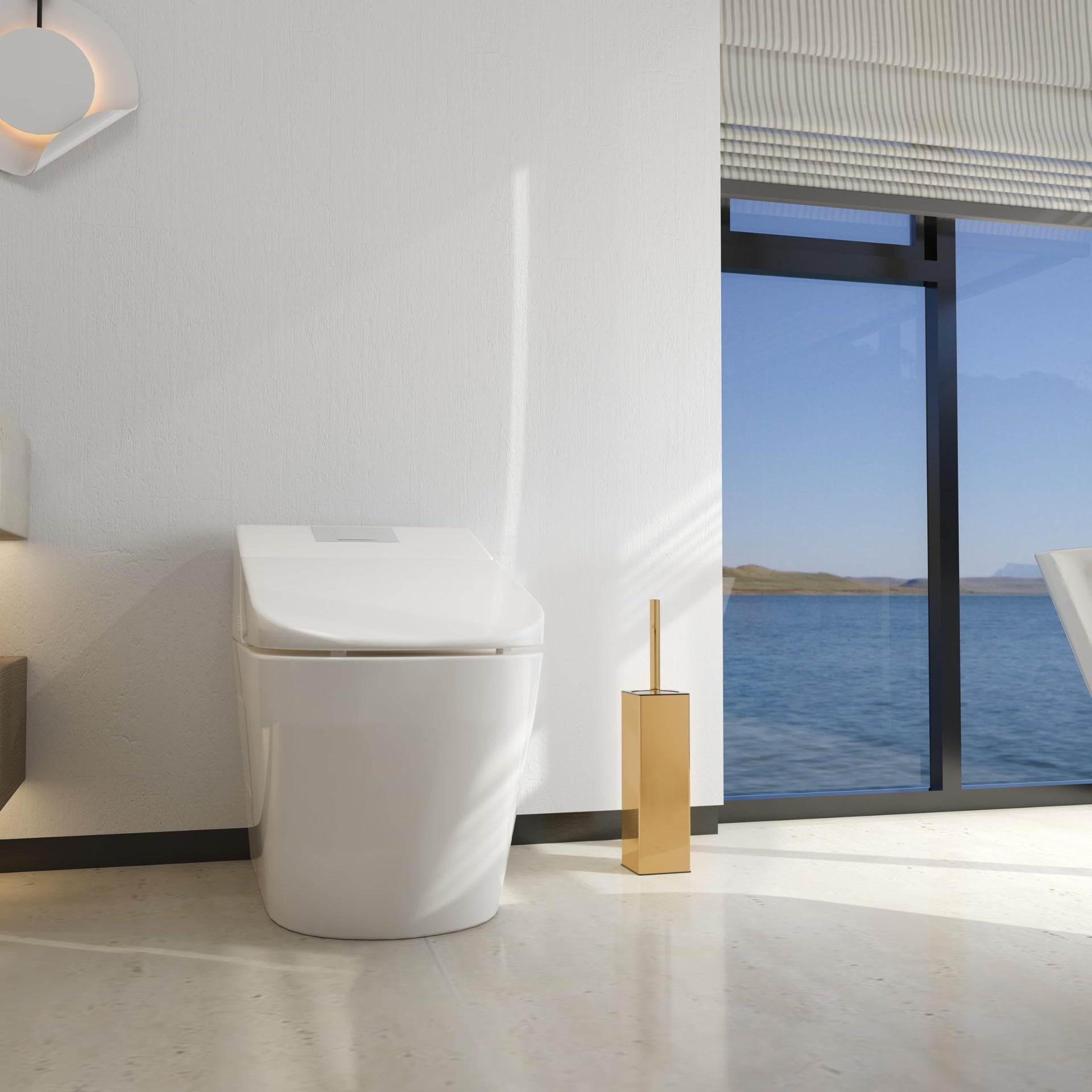 Square Toilet Brush with Holder