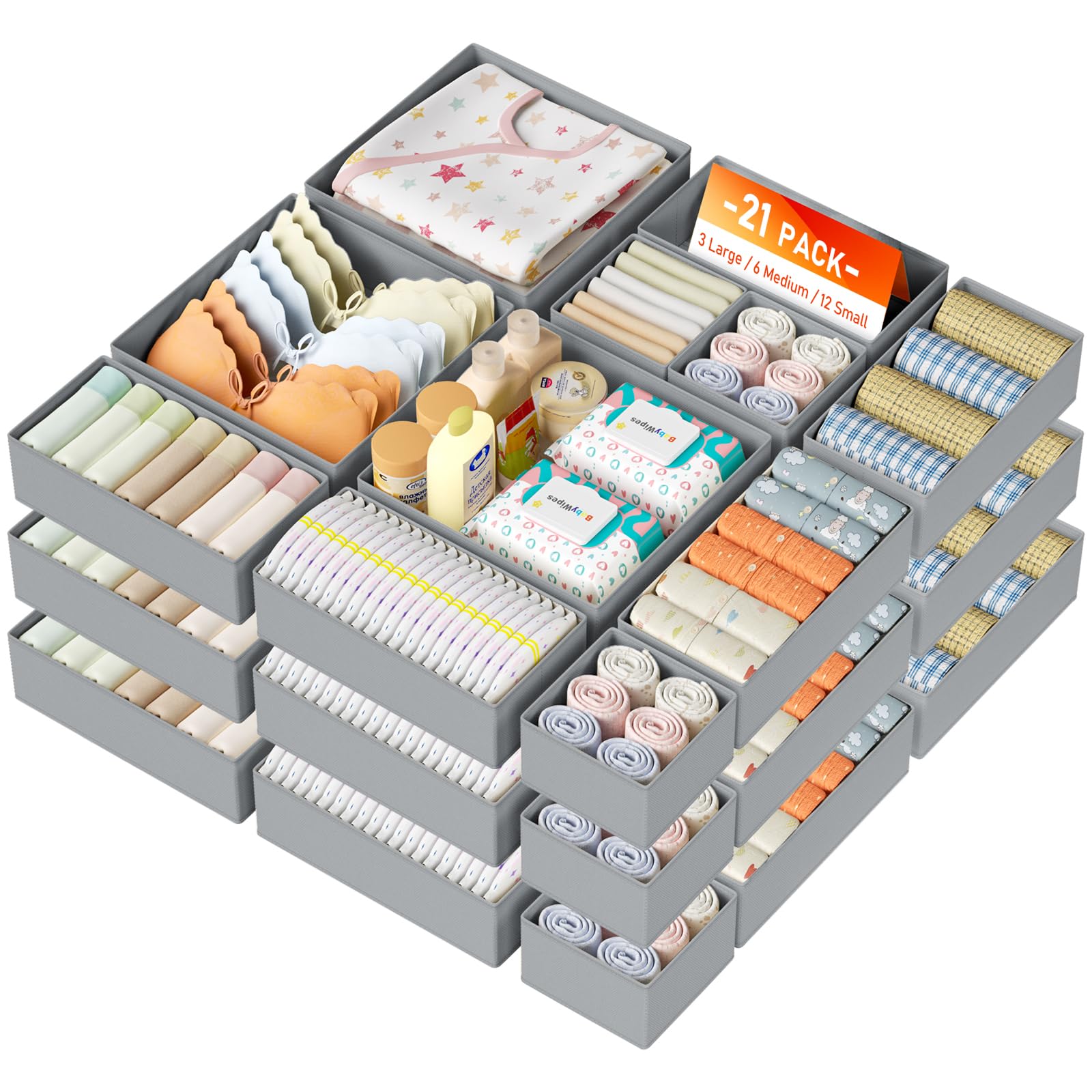 Drawer Organizer Clothes (21 Count)