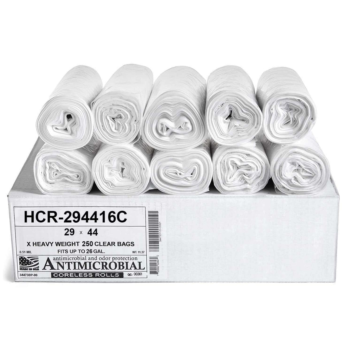 26 Gal Clear Trash Bags (250 Count)