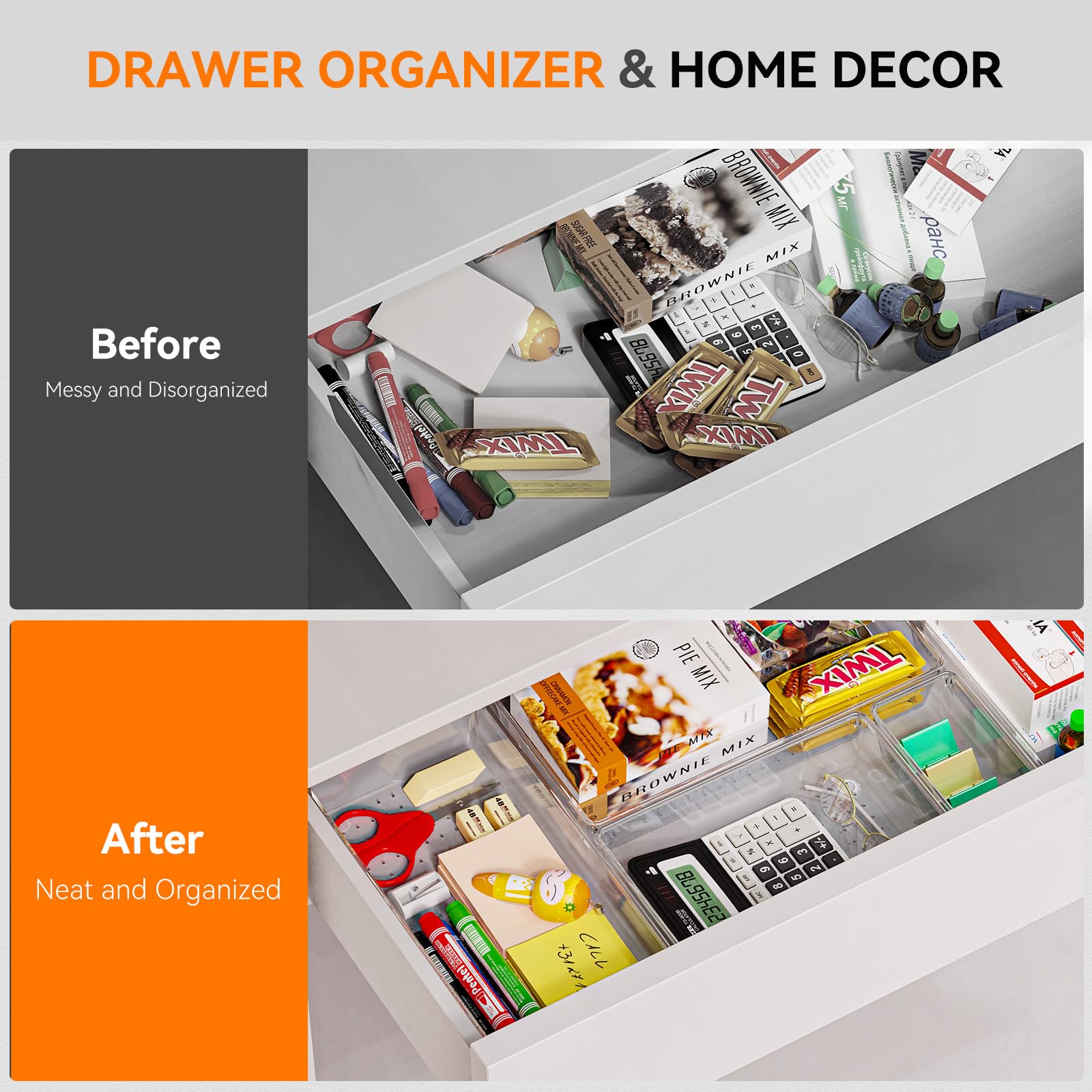 8 Pack Drawer Organizer for Kitchen Gadgets (8 Count)