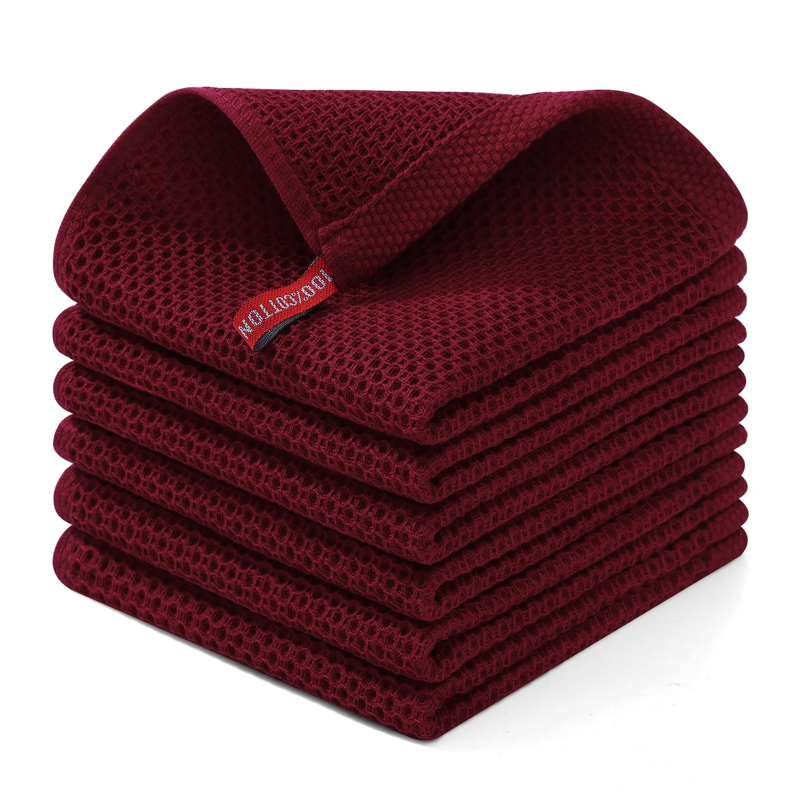 100% Cotton Waffle Weave Kitchen Dish Cloths 6 (6 Count)