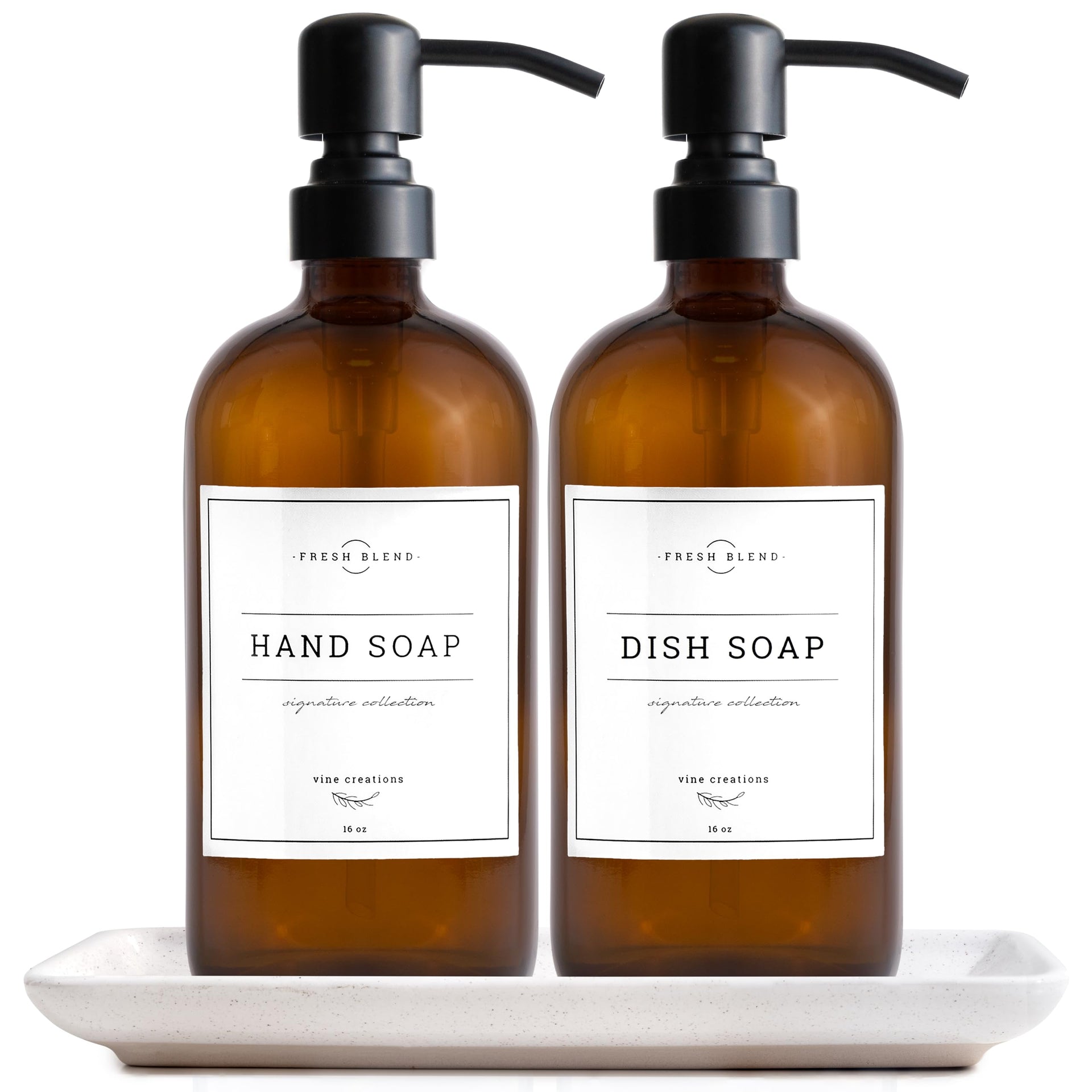 Amber Glass Soap Dispenser (2 Count)